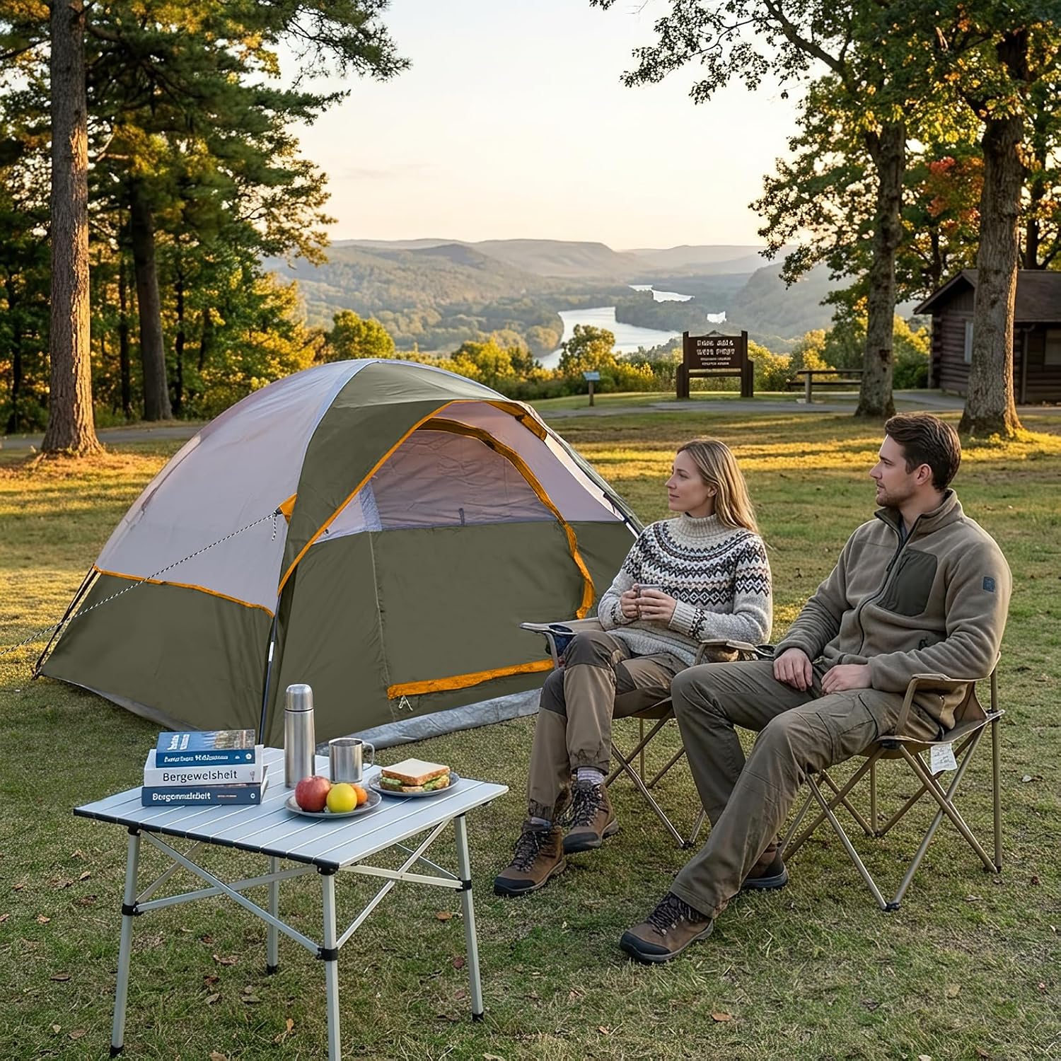 CAMPROS CP 3 Person Tent, Waterproof Dome Tents for Camping with Rainfly
