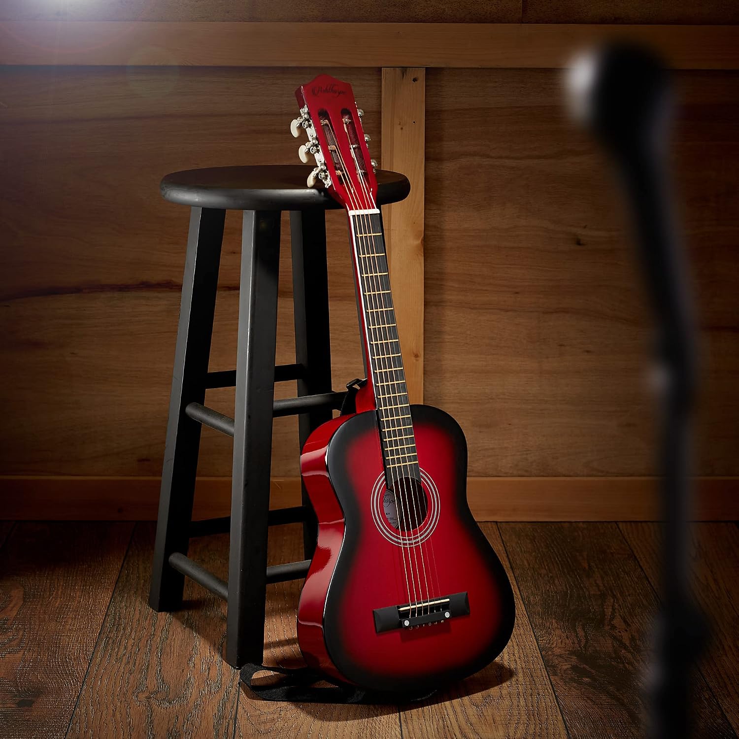 Ashthorpe 38-inch Beginner Acoustic Guitar (Red), Starter Kit with Gig Bag, Extra Strings, Strap, Picks, and Lessons