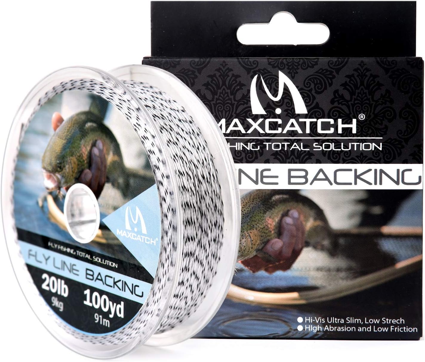 M MAXIMUMCATCH Maxcatch Braided Fly Line Backing for Fly Fishing 20/30lb(White, Yellow, Orange, Black&White, Black&Yellow, Blue, Pink, Green, Purple)