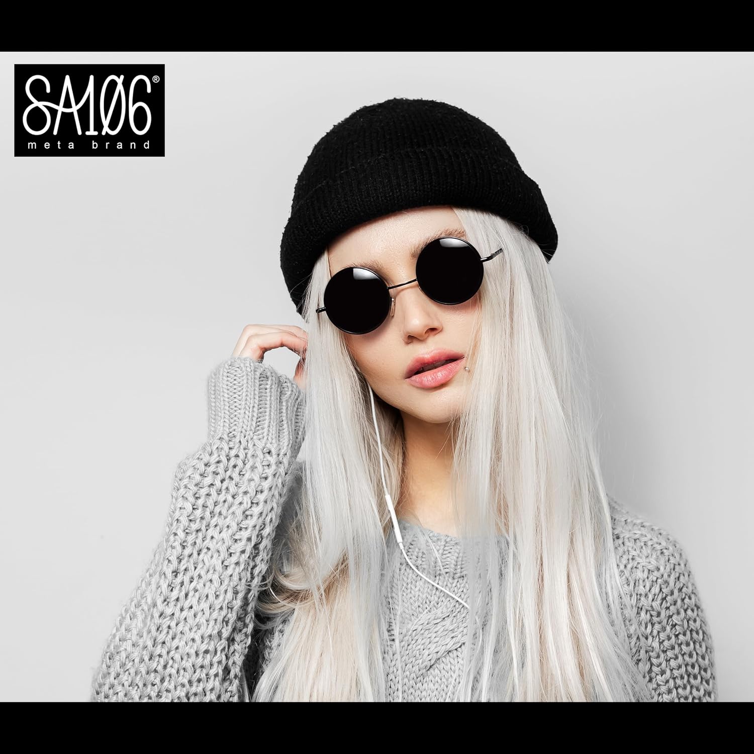 SA106 Reflective Color Mirrored Hippie Groove Round Circle Lens Retro Sunglasses