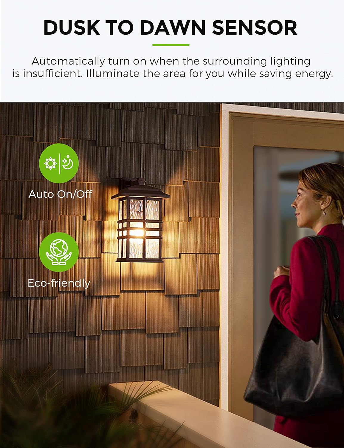 LOHAS Dusk to Dawn Sensor Light Bulbs, 40W Equivalent LED Outdoor Lighting
