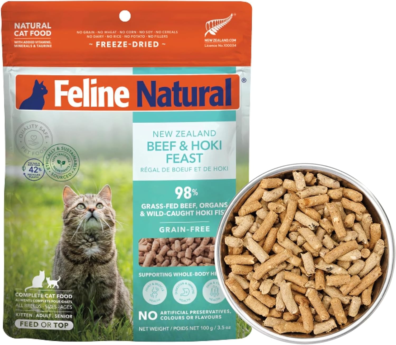 Feline Natural - High Protein Freeze Dried Dry Cat Food with 98% Meat