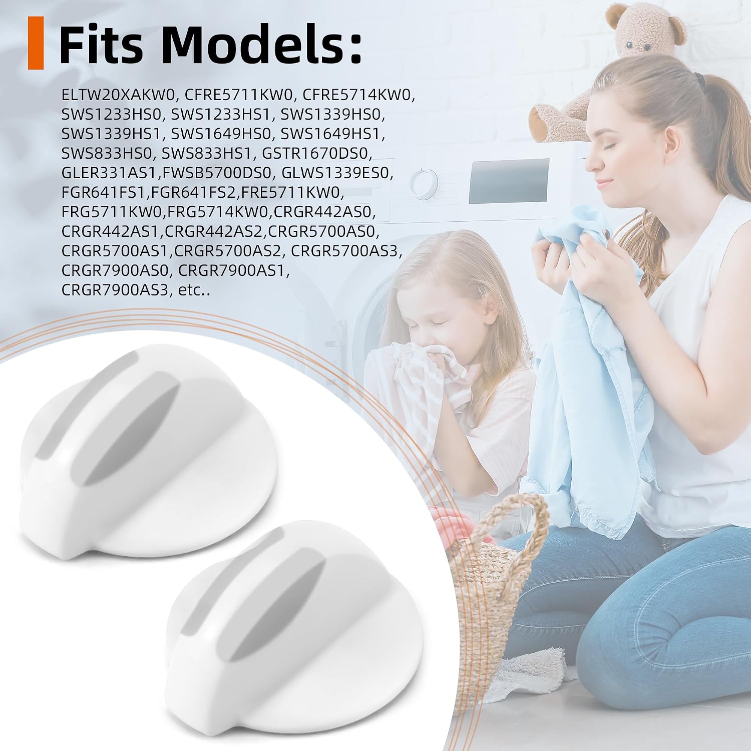 AMI PARTS 134844410 Selector Knob Washer/Dryer Selector Knob White