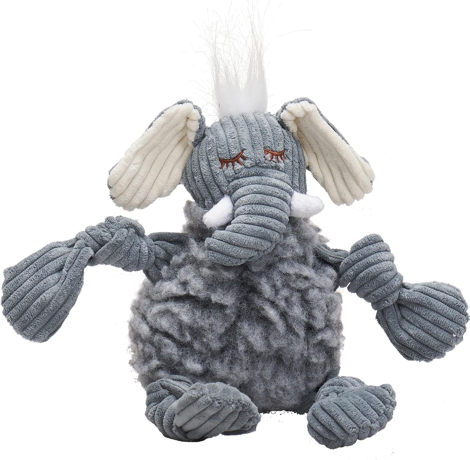 HuggleHounds Knottie Plush Dog Toy - Dog Stuffed Animal Toy, Squeaky Puppy Toys, for Small, Medium & Large Dogs, Durable Plush to Keep Them Busy - Stuey Sock Monkey, Large