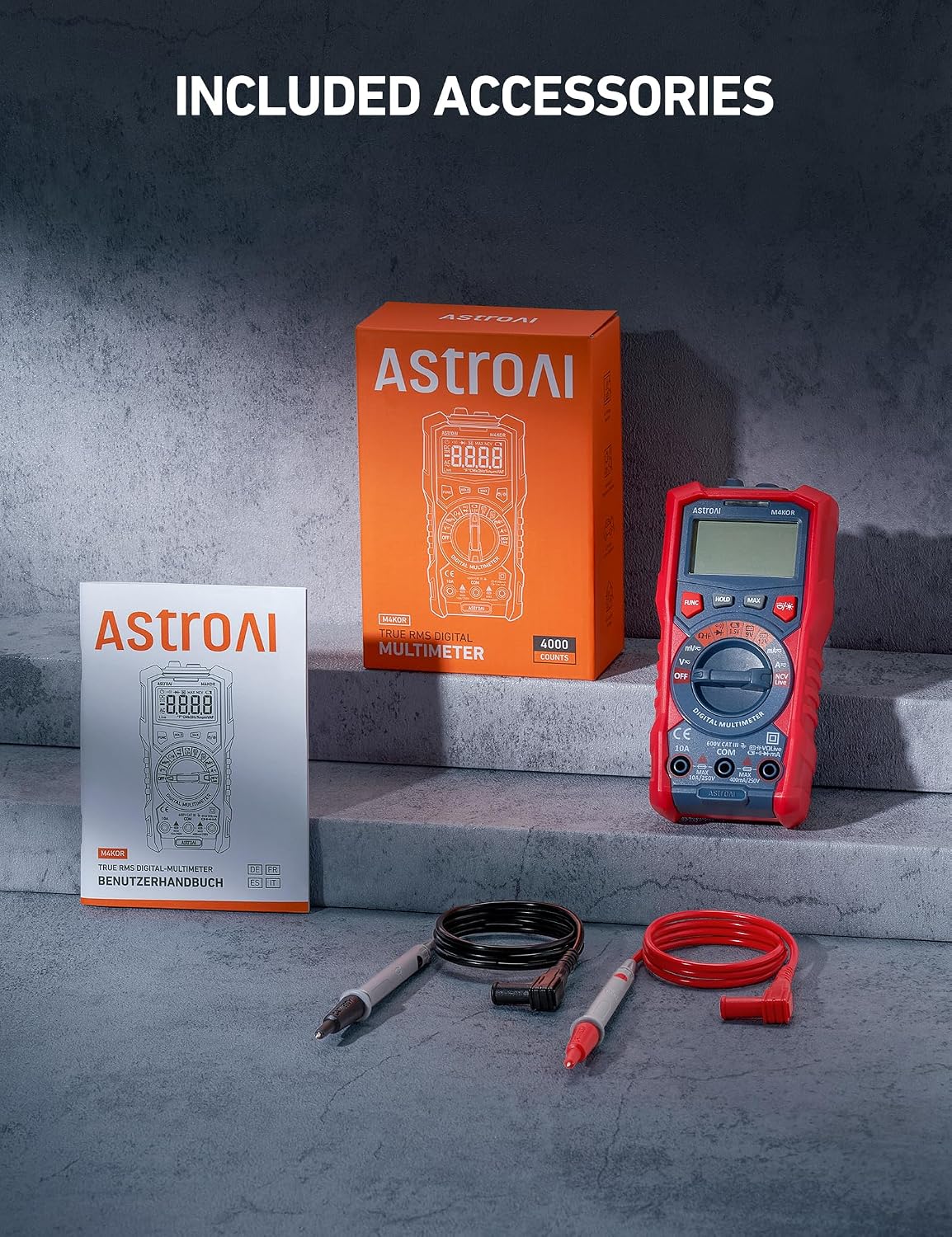AstroAI Digital Multimeter, TRMS 4000 Counts, Auto-Ranging, Battery Test