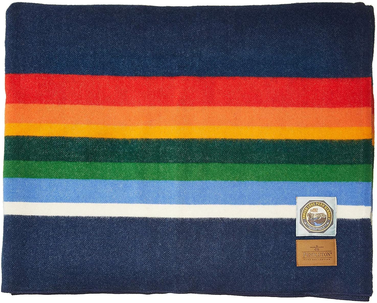 Pendleton National Park Blanket Full 80" x 90", 100% Wool | Iconic Park Stripes Collectible Keepsake - Glacier