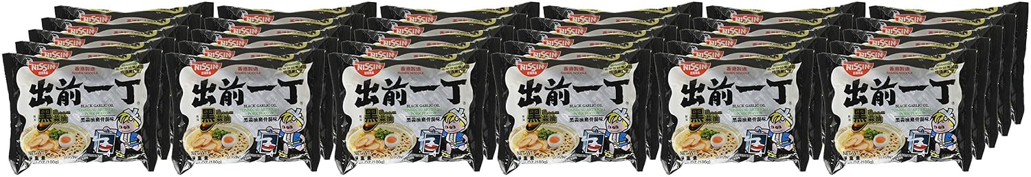 Nissin Demae Black Garlic Oil Instant Ramen Noodles, 3.5 Ounce (Pack of 30)