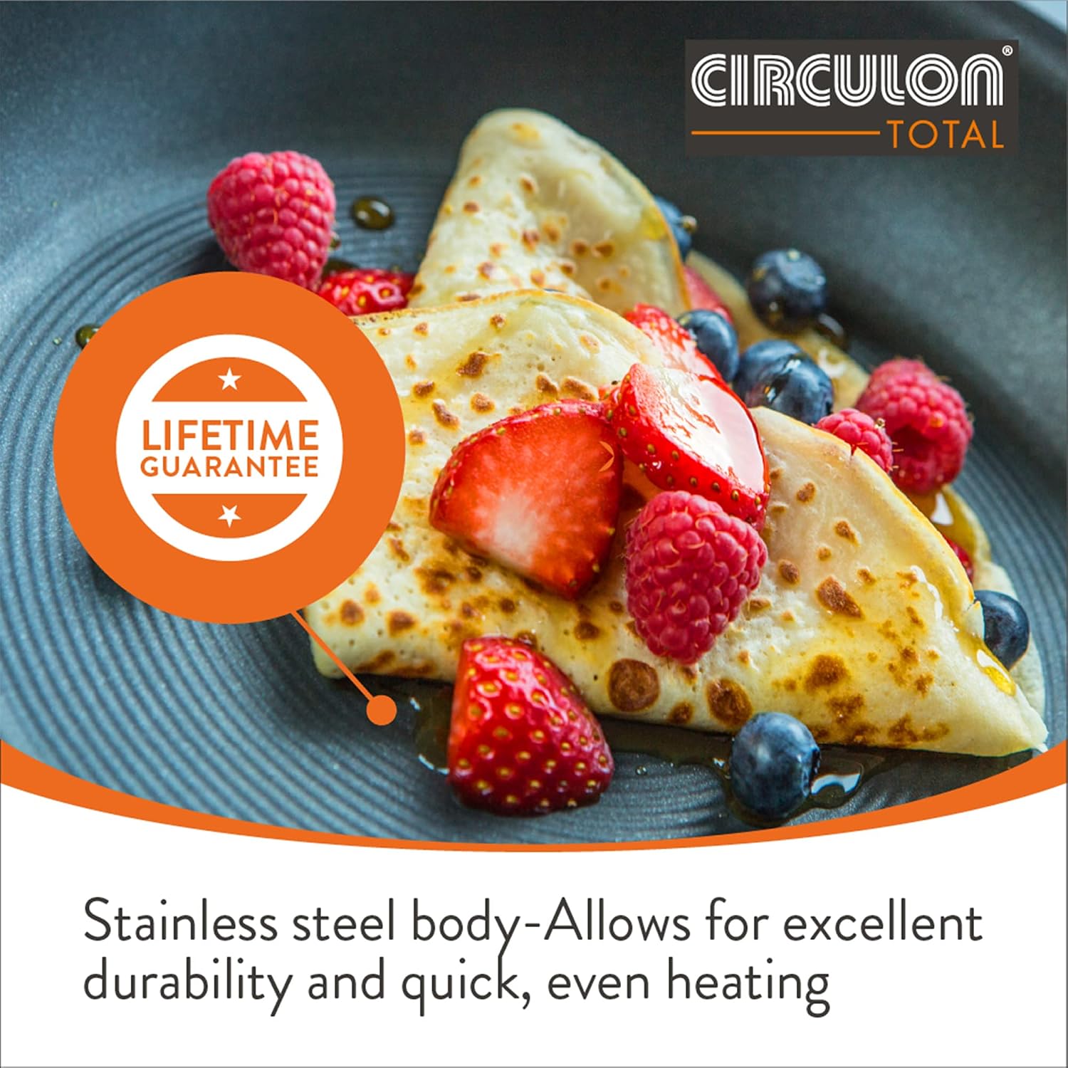 Circulon - Total - Saute Pan with Lid 28cm - Durable Non Stick - Hard Anodised - Induction - Oven and Dishwasher Safe - Lifetime Guarantee