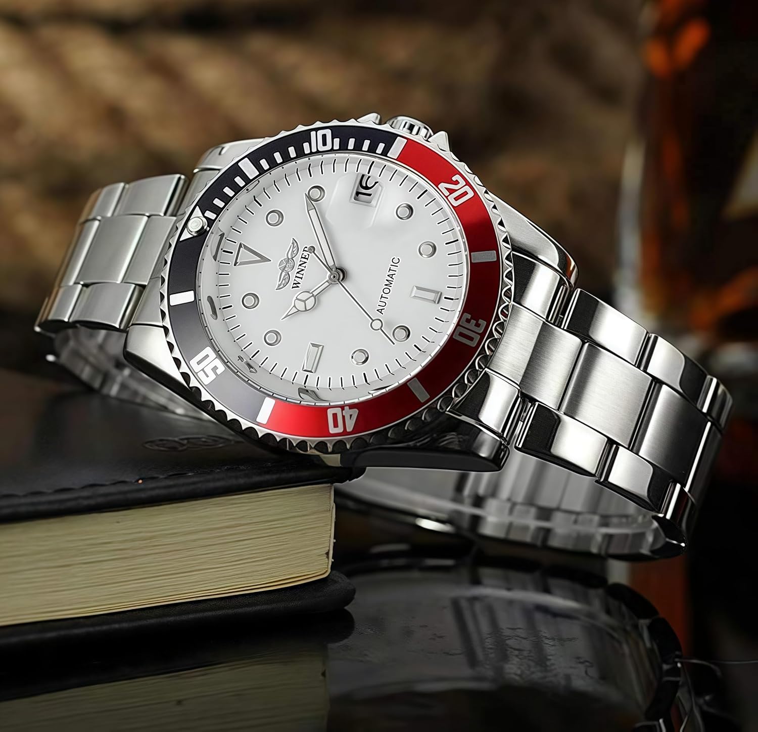 MASTOP Mens Automatic Mechanical Watches Stainless Steel Waterproof Luxury Watch for Men Reloj Automático para Hombre
