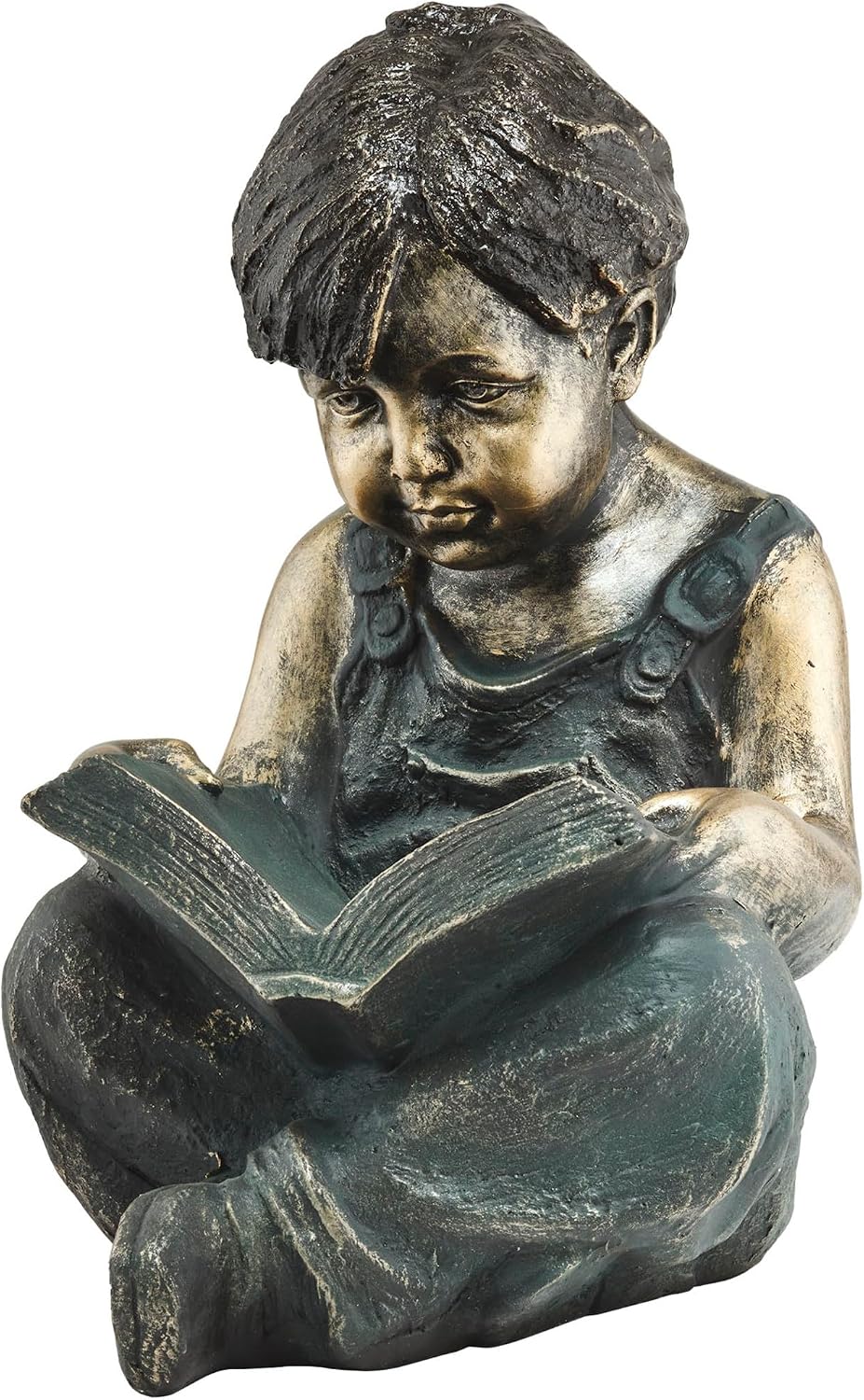 Alpine Corporation 26" Tall Indoor/Outdoor Girl Jumping Over Boy Statue Yard Art Decoration