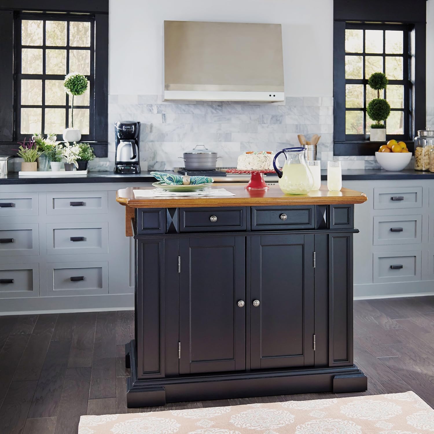 homestyles Americana Black Kitchen Island