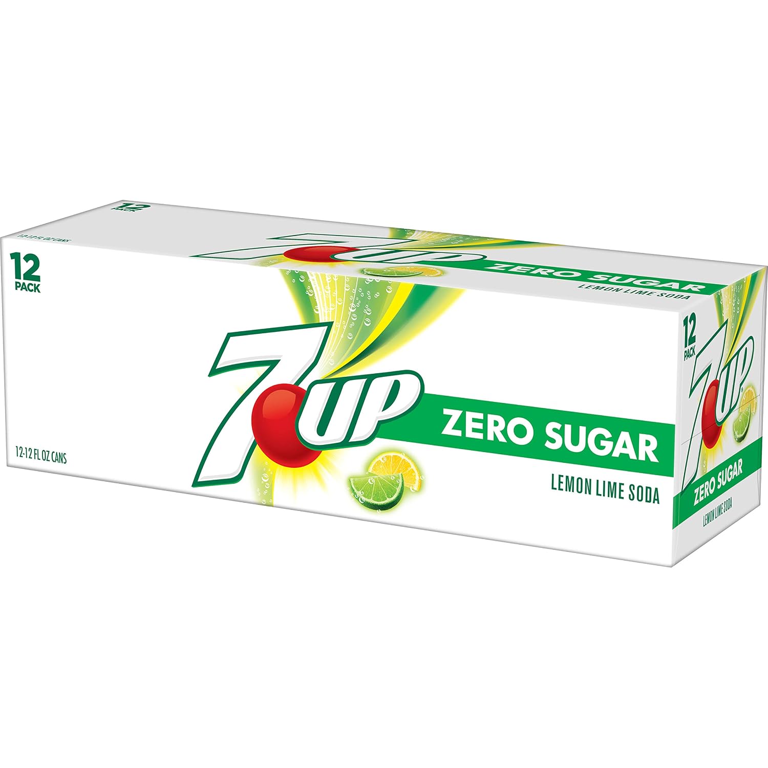 Zero Sugar 7-Up Soda, 12 Oz., Pack of 12