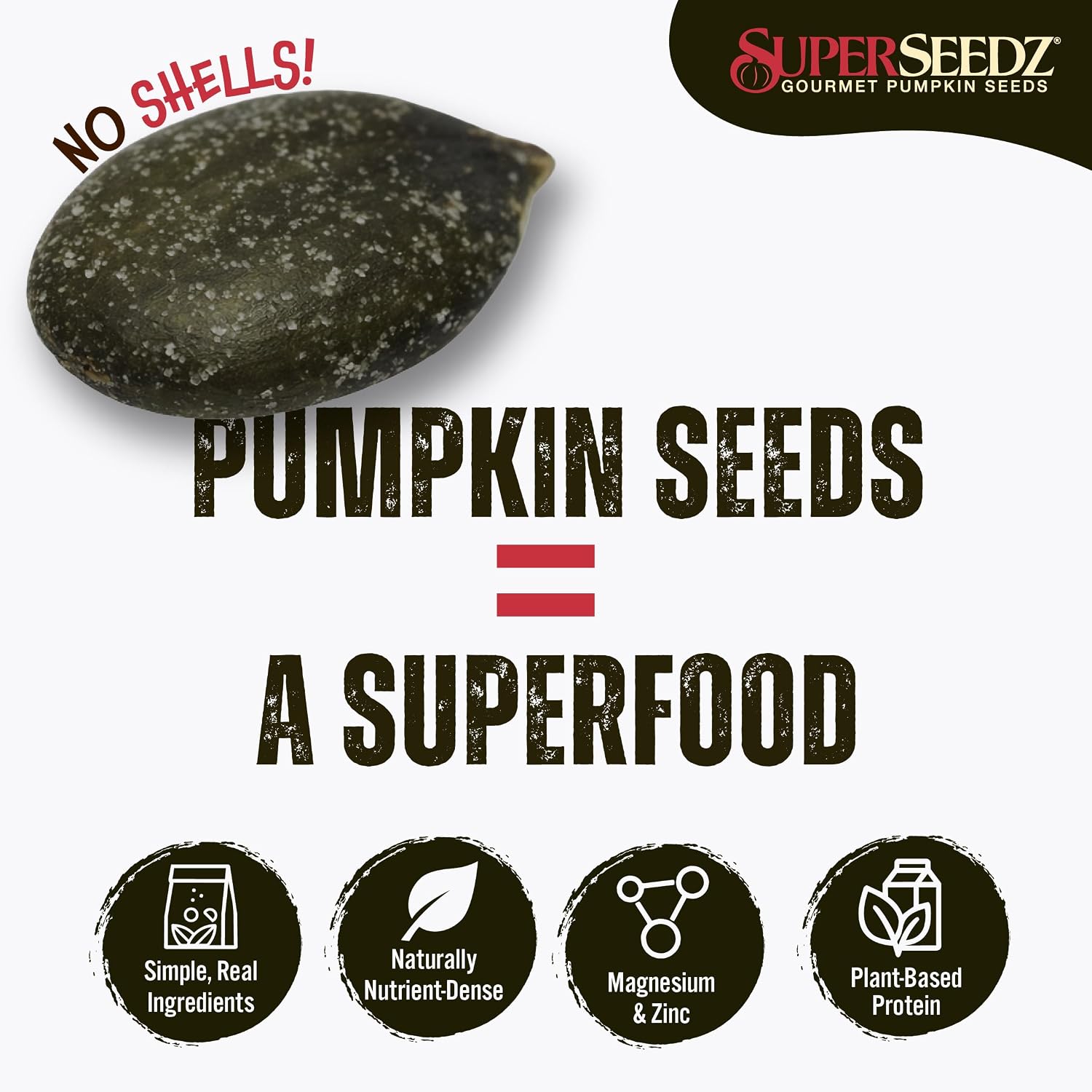 SuperSeedz Dry Roasted Pumpkin Seeds with Sea Salt w/8g Protein (5oz Bag) | Nn-GMO, Gluten-Free, Keto Snacks – Nut-Free & School Friendly Organic Pumpkin Seeds – Large European No Shell Pepitas