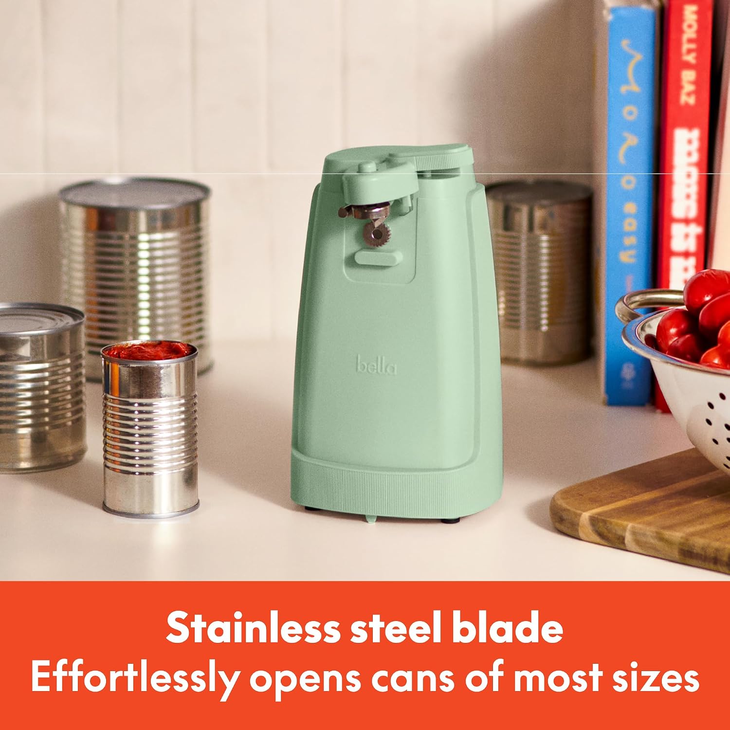 bella Electric Can Opener and Knife Sharpener, Black