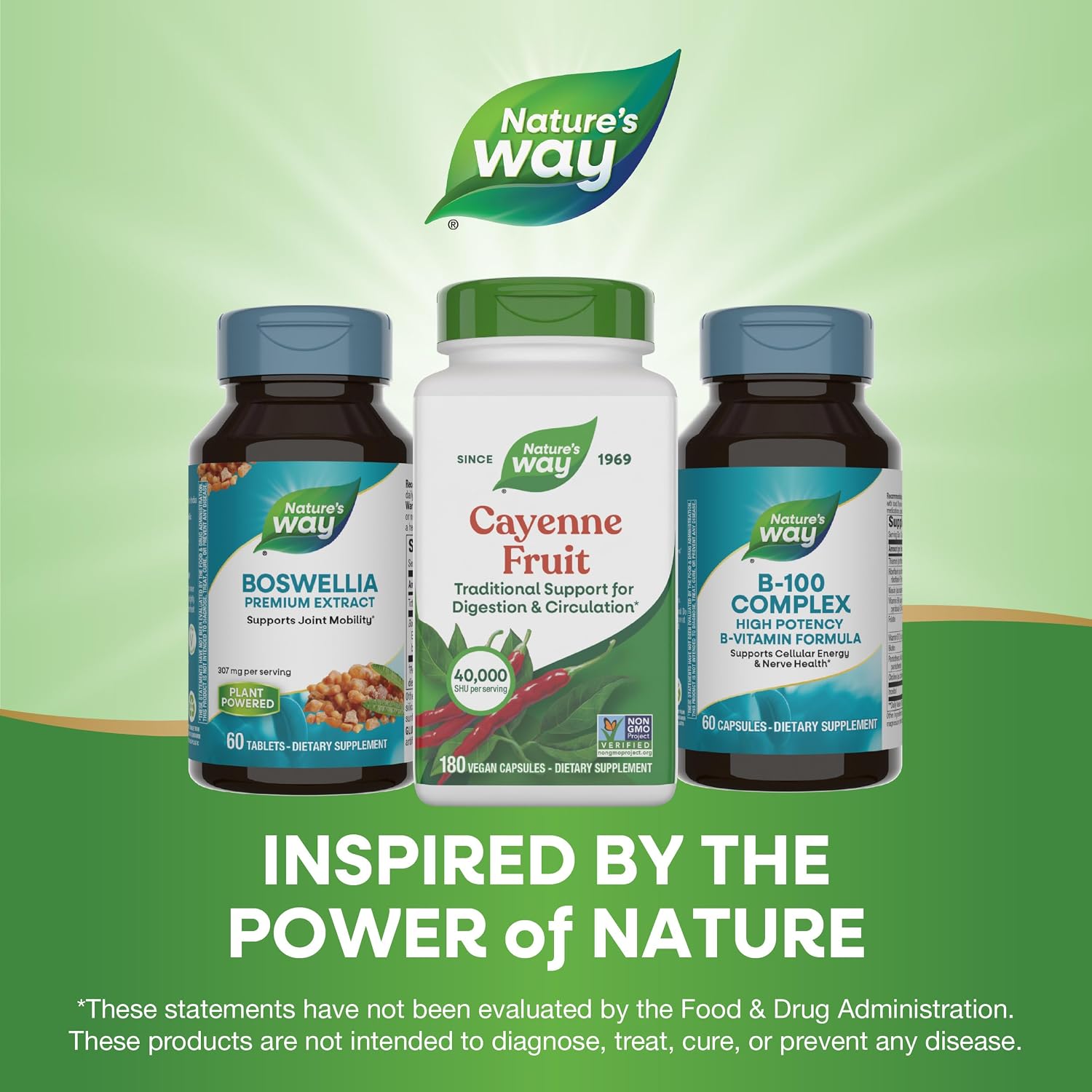 Nature's Way Cayenne Fruit Capsules, 450 mg Cayenne Pepper, Vegan, 180 ct | Traditional Digestion & Circulation Support*, Dietary Supplement, Non-GMO