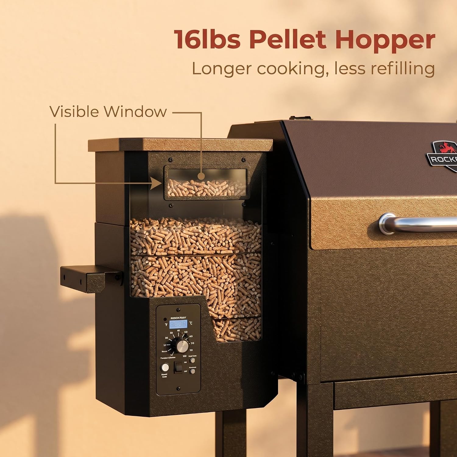 465 SQ.IN Wood Pellet Grill & Smoker with Side Shelf, 8 IN 1 BBQ Grill with PID Temperature Control for Outdoor Cooking, BBQ Camping and Patio