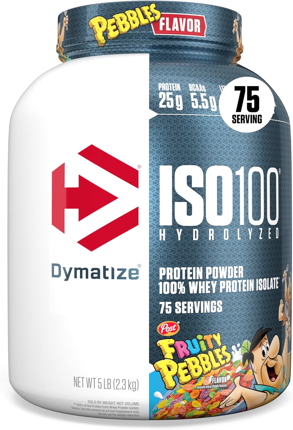 Dymatize ISO100 Protein Powder, 100% Whey Isolate, Birthday Cake | 25g Protein, Hydrolyzed, Fast-Absorbing, Supports Muscle Health, 5.5g BCAAs, Gluten-Free, 75 Servings, 5 lb