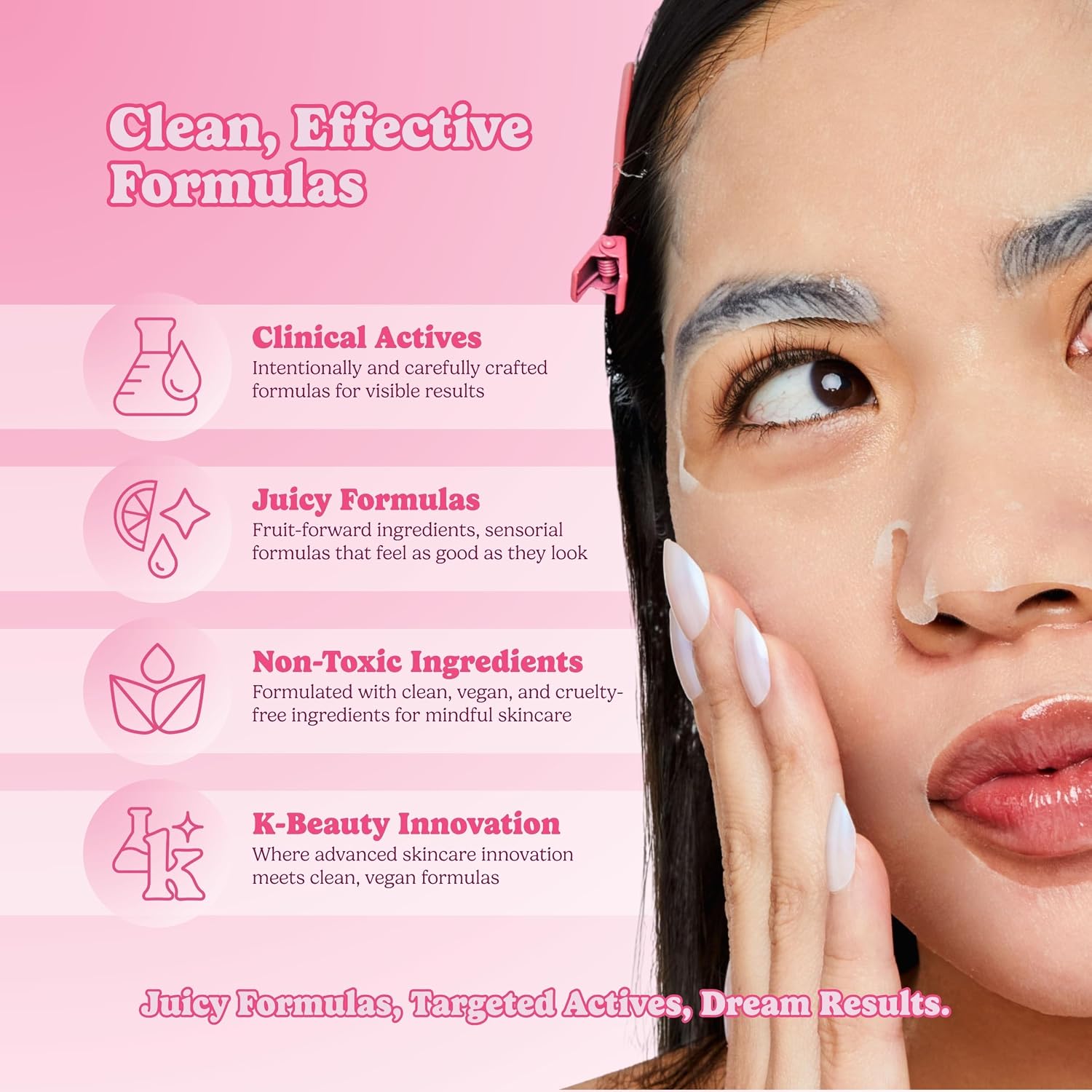 ESW Beauty Strawberries & Cream Soothing Face Mask, Korean Skin Care 1 Pack