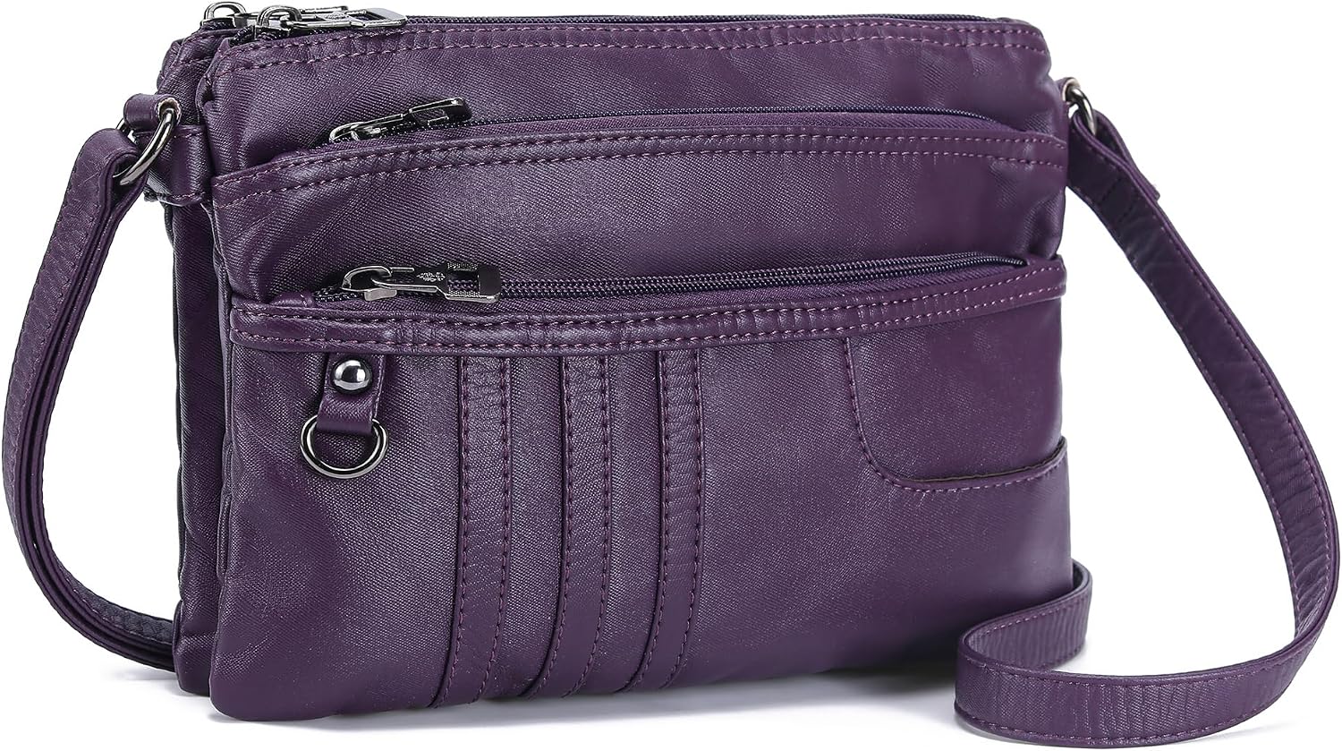 MINICAT Multi Pocket Small Crossbody Purses for Women Everyday Shoulder Bag | Lightweight Organizer, Cross body Bag with Multiple Zipper Pockets, Vegan Leather, Phone Purse for Travel Casual Daily