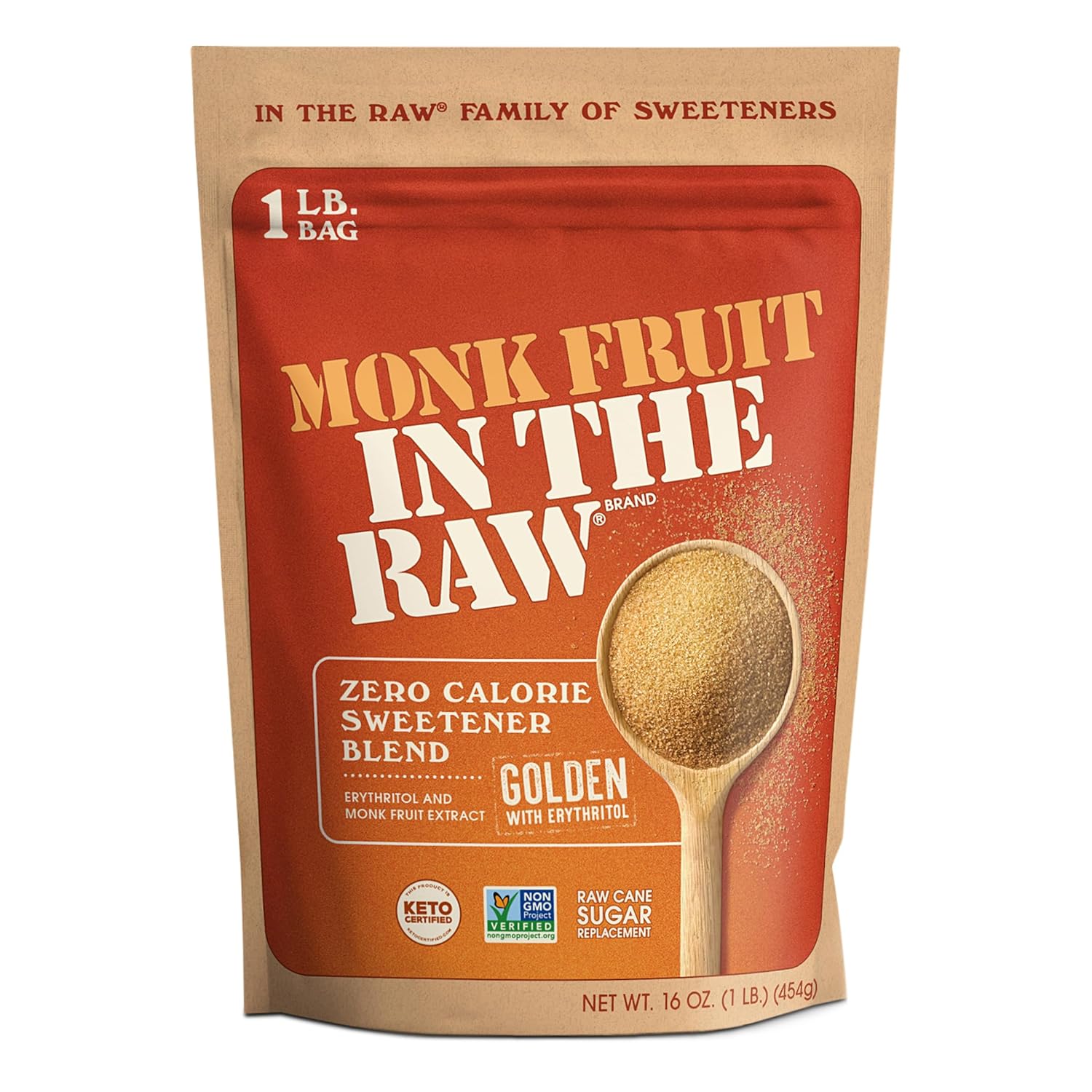 Monk Fruit In The Raw, Sweetener Bag, 1 LB