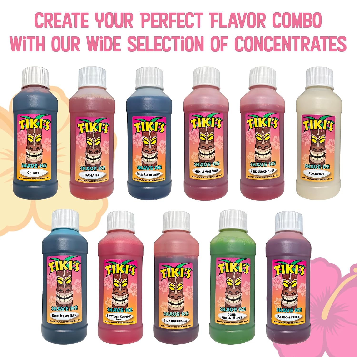 Tiki's Shave Ice Syrup Concentrate for Snow Cones & Shaved Ice - Natural Syrup for Beverages & Desserts - Ideal for Snow Cone