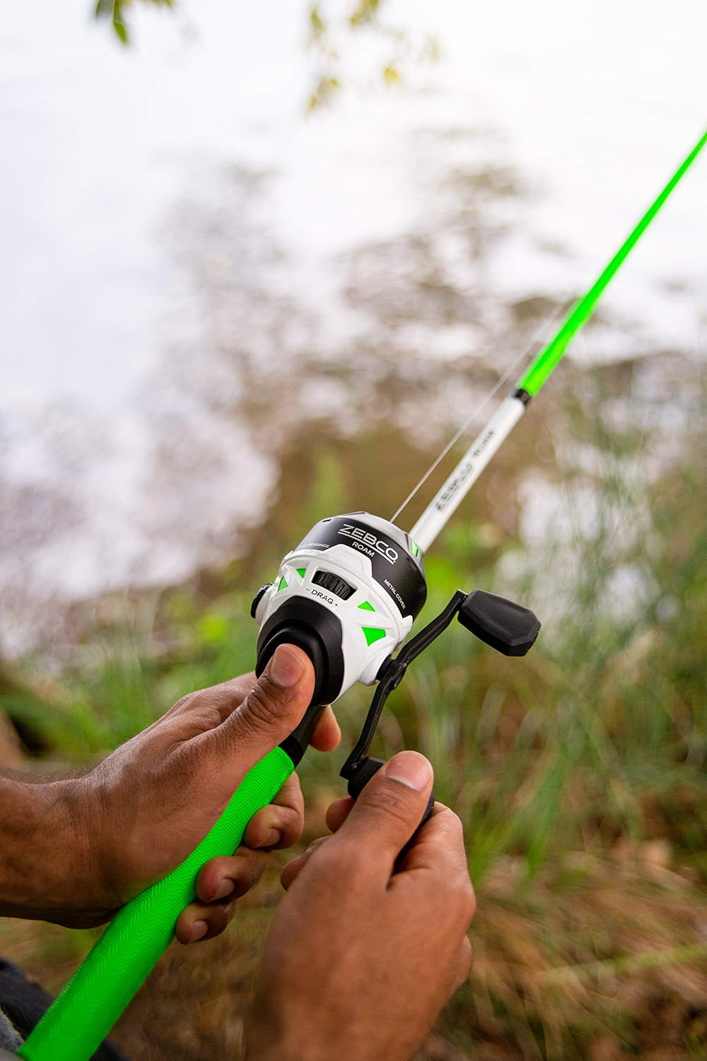 Zebco Roam Telescopic Fishing Rod and Spinning or Spincast Fishing Reel Combo, Durable 6-Foot Fiberglass Rod with ComfortGrip Handle