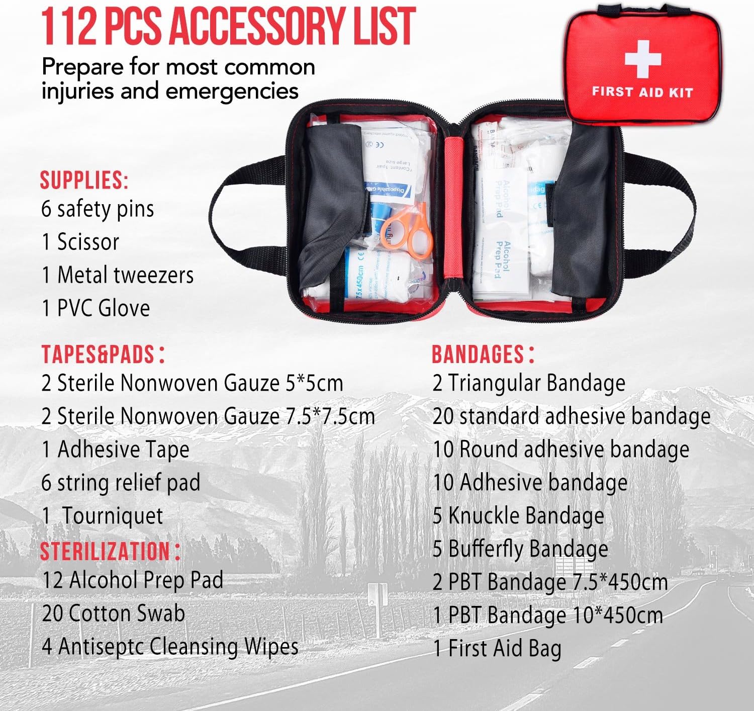SlimK Small First Aid Kit for Car Travel & Outdoor Emergency Like Minor Cuts, Scratch