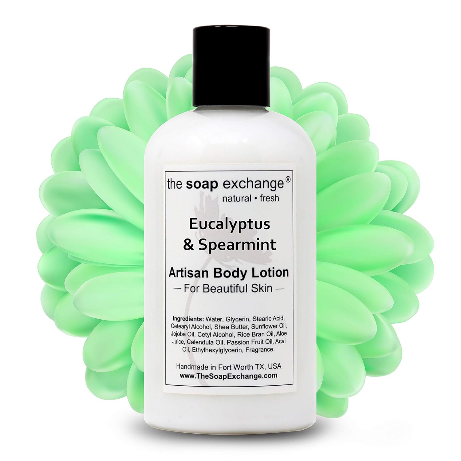 The Soap Exchange Body Lotion - Strawberries & Champagne Scent - Hand Crafted 8 fl oz / 240 ml Natural Artisan Skin Care for Hand, Face, & Body, Moisturize, Hydrate, & Protect. Made in the USA.