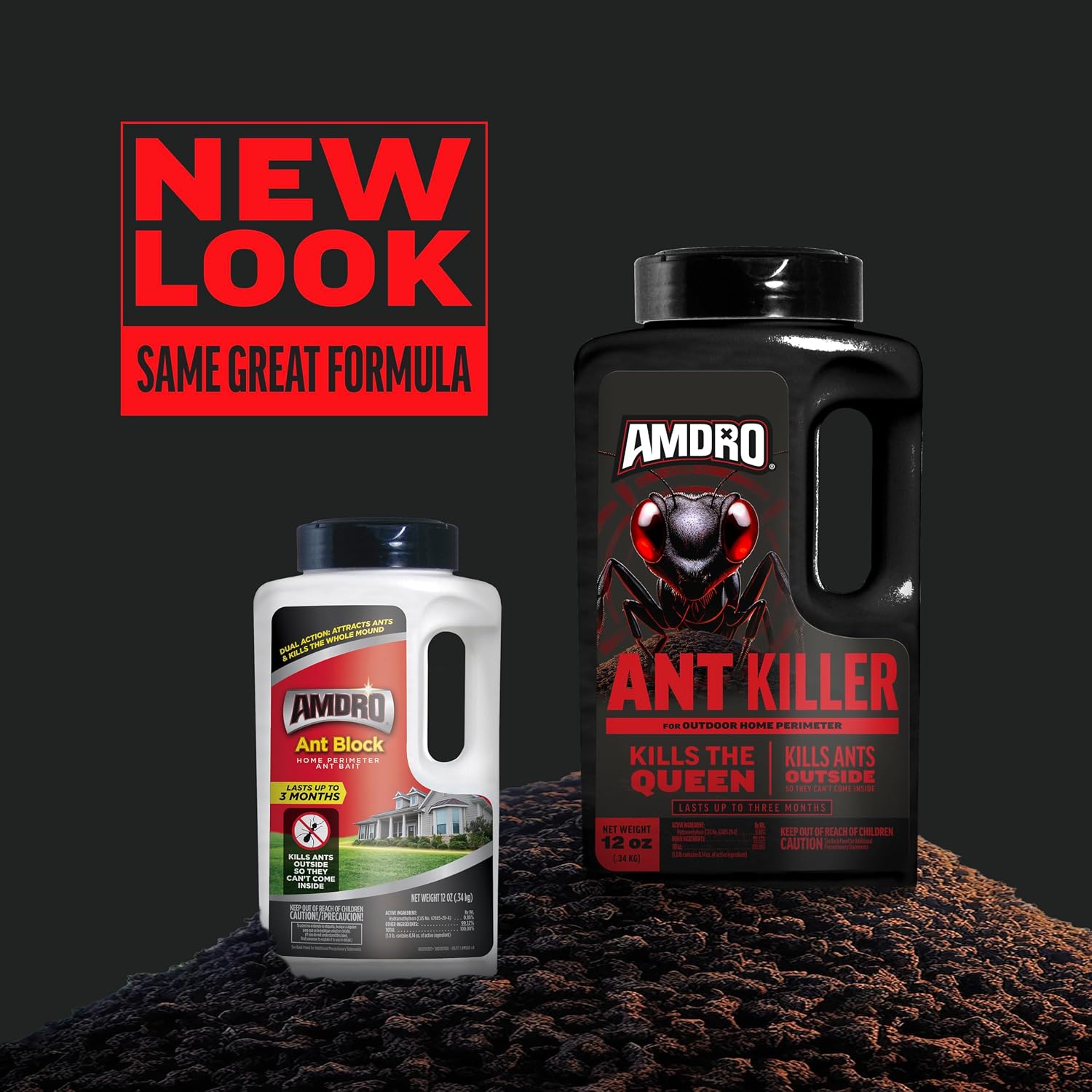 Amdro Ant Killer for Outdoor Home Perimeter, 24 Oz | Controls 25 species, outdoor ant bait, works up to 3 months, for lawns, landscaped areas, ornamental gardens