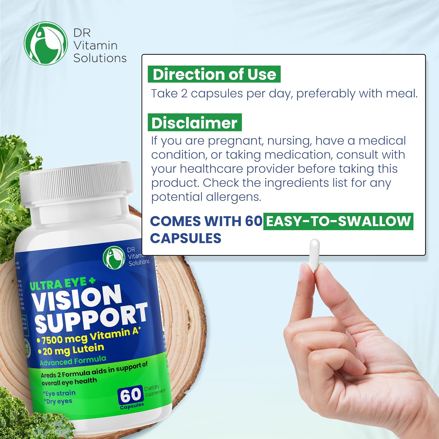 AREDS 2 Eye Vitamins - Lutein and Zeaxanthin for Macular Health, Bilberry