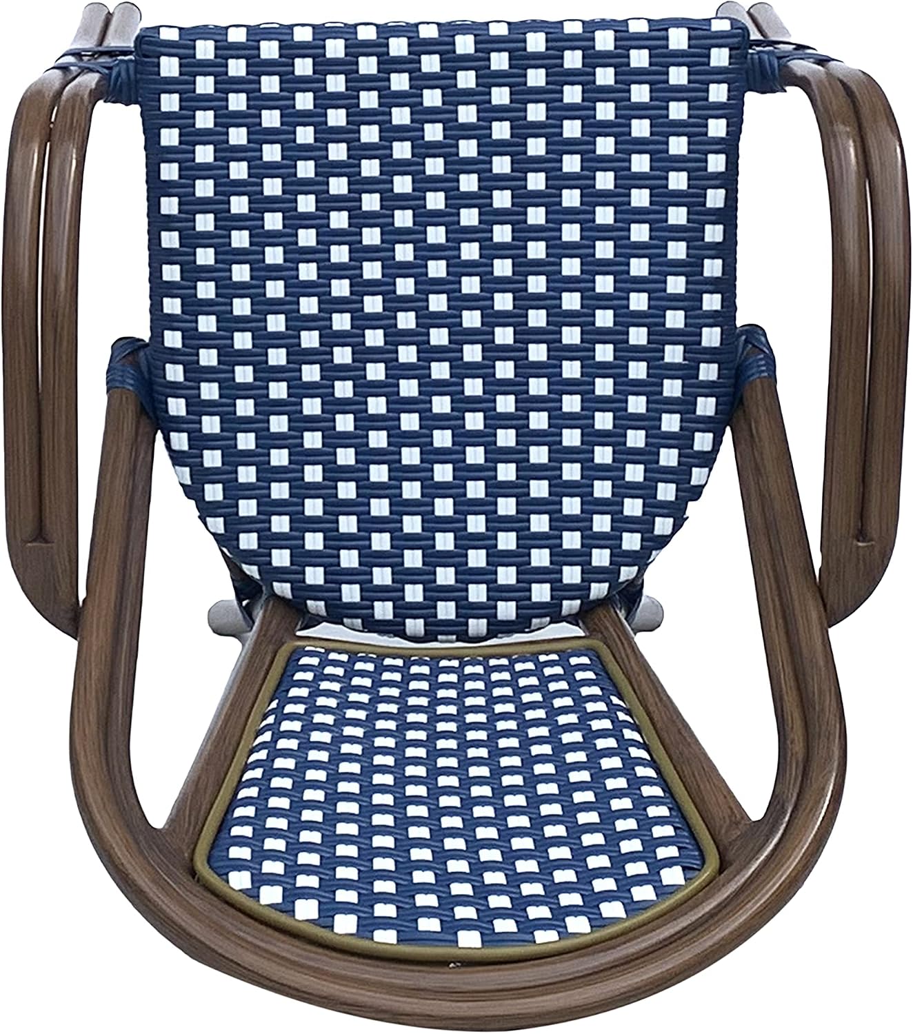 Christopher Knight Home Anastasia Outdoor French Bistro Chair (Set of 2), Black + White + Bamboo Print Finish