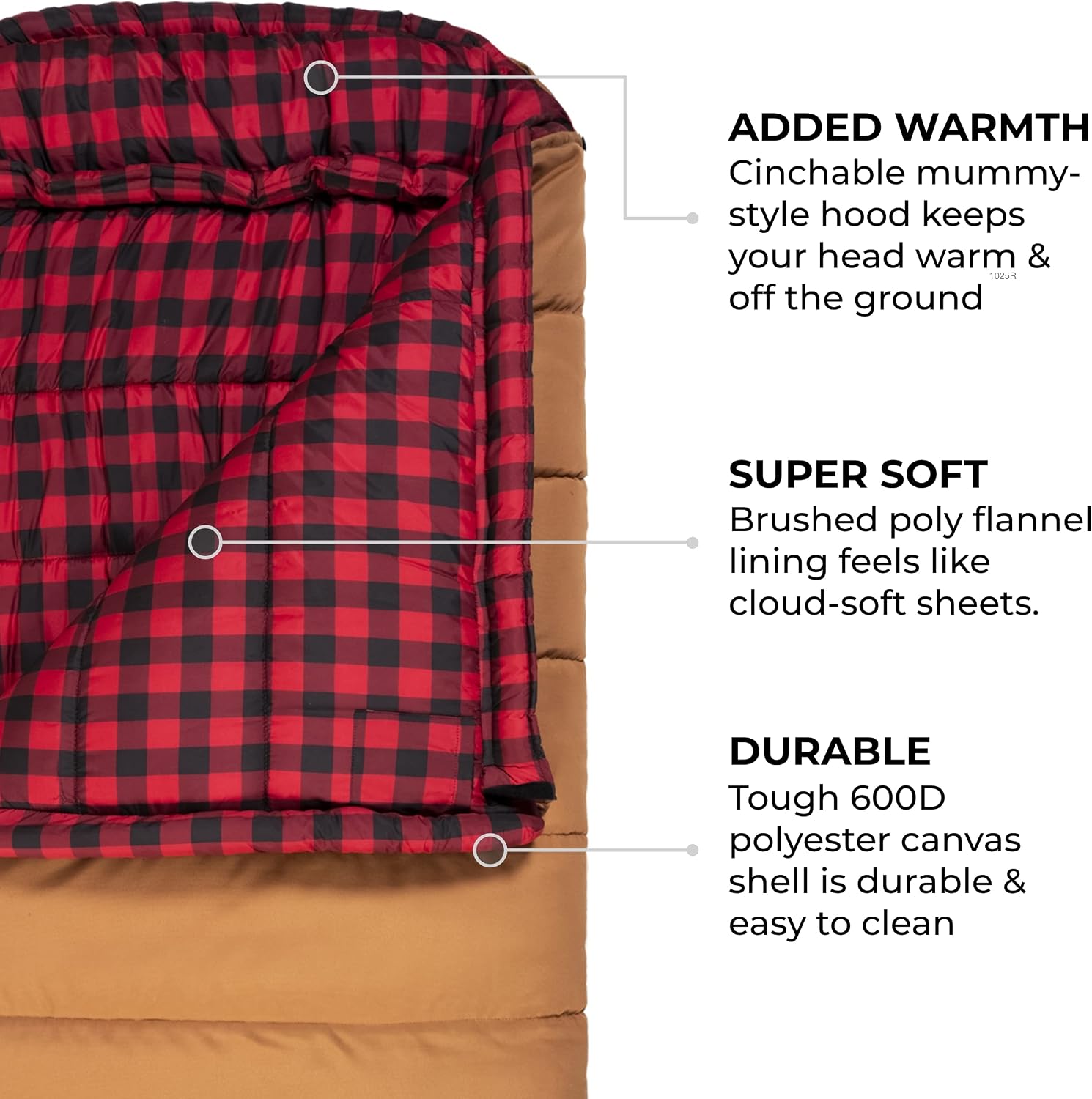 TETON Sports Deer Hunter Sleeping Bag, Warm and Comfortable Camping Sleeping Bag, Teton Tough Canvas Shell for Camping, Hunting, and Cold Weather