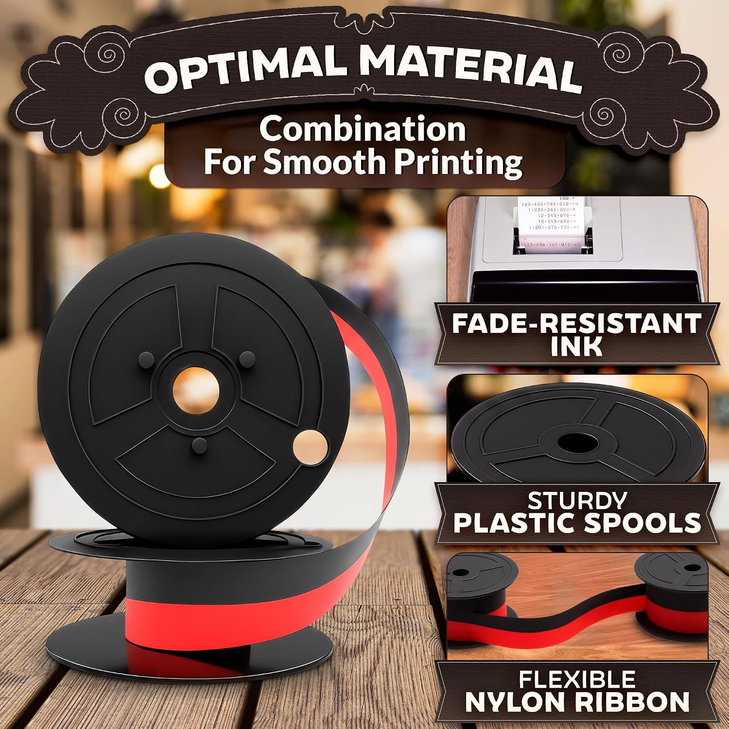 3 Pcs Canon MP11DX Calculator Ink Ribbon, Red/Black, 18ft x 0.5in | Compatible with Sharp EL-1197PIII, Porelon #11216 and Other Popular Models