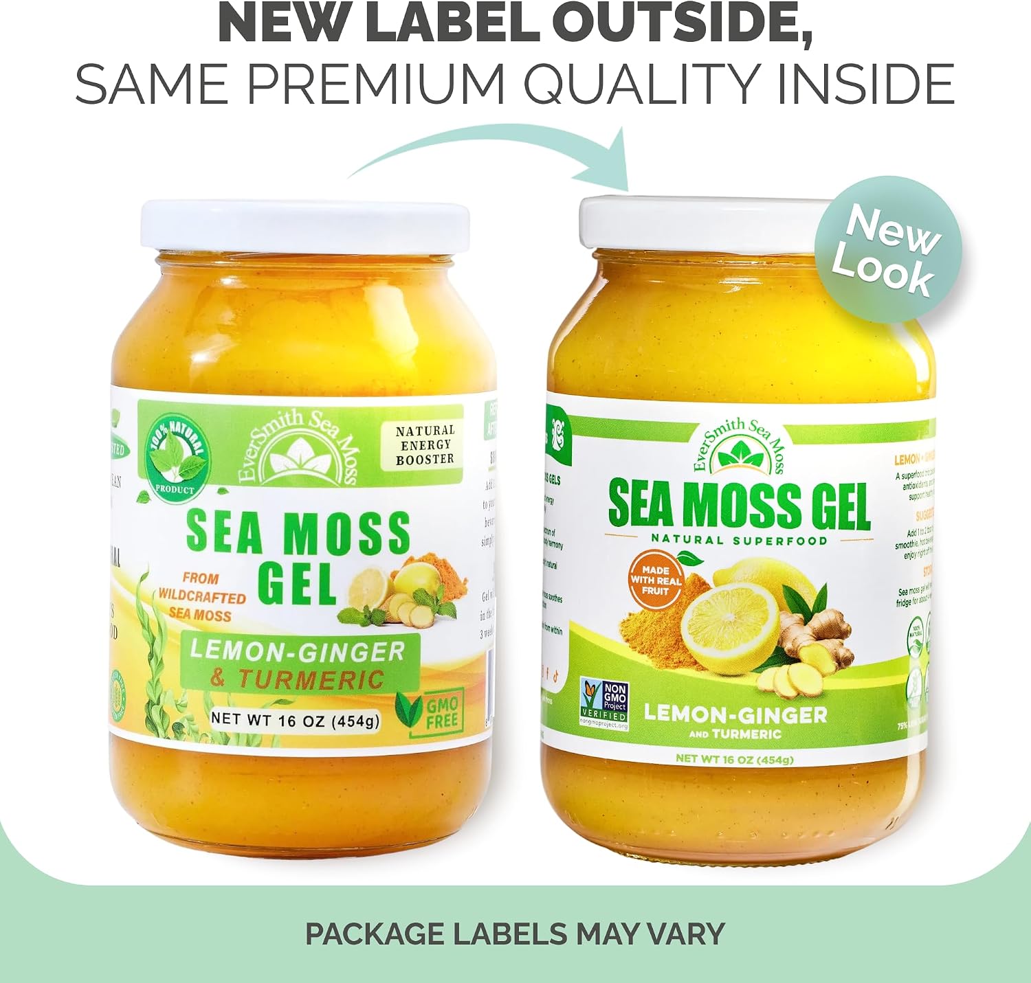 EverSmith Organics Wildcrafted Irish Sea Moss Gel, Mango Pineapple, 1 Jar