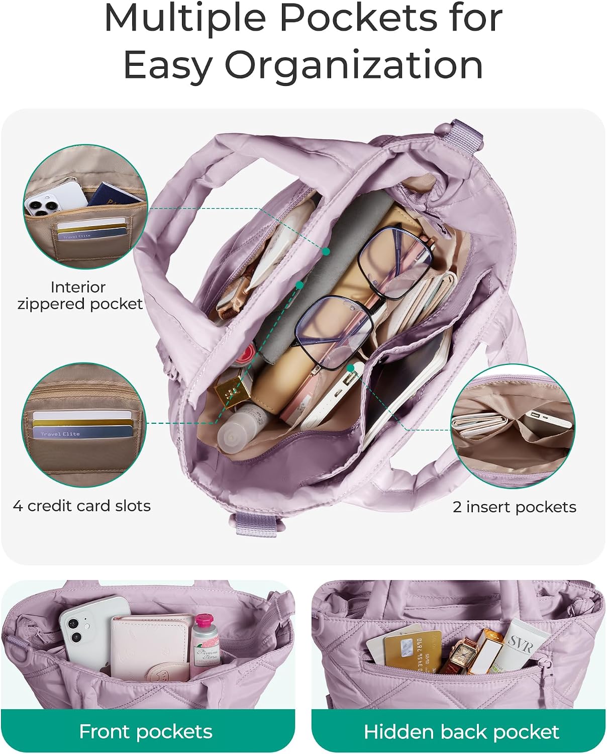 BAGSMART Crossbody Bags for Women, Lightweight Purses for Women, Quilted Puffer Tote Handbags for Daily Use,Shop,Travel