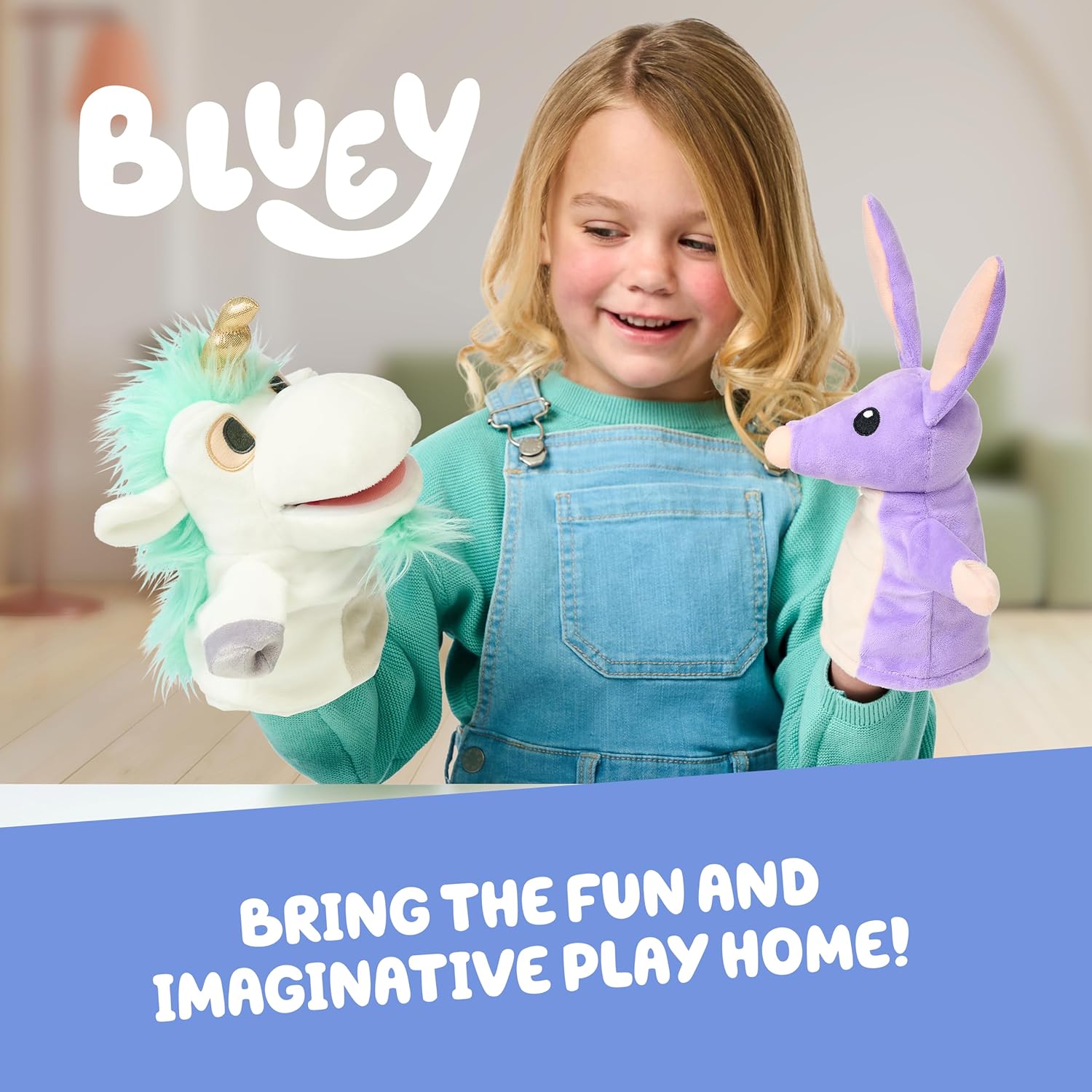 Bingo & Bluey Plush Toys 2-Pack, Soft Deluxe Fabric, Embroidered