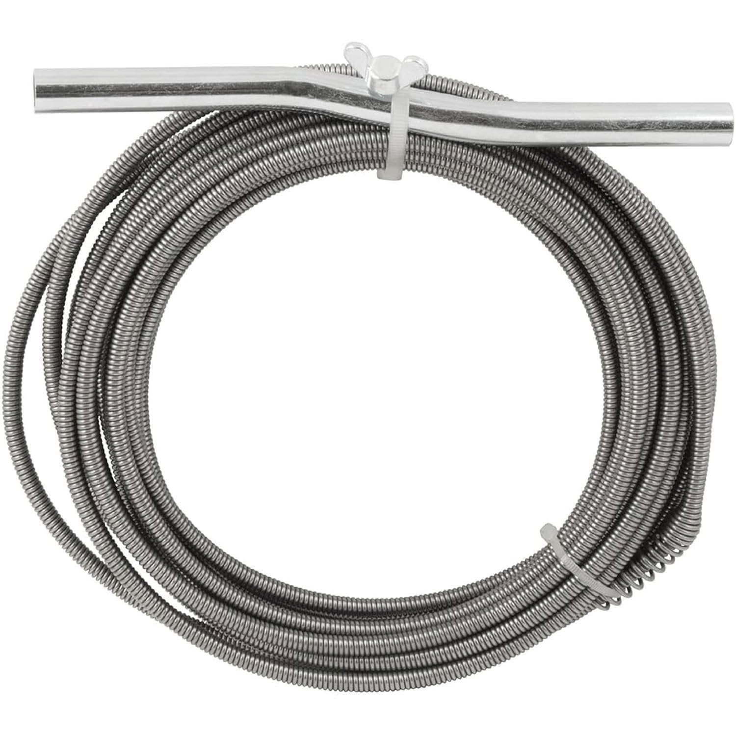 PlumbCraft 25 Ft Drain Auger, 1/4-Inch Steel, Hand-Cranked, Vinyl Grip | Galvanized Steel Crank Handle, High-Torque Design, Vinyl Grip Handle, for Drains Up to 2 in., Pipe Snake for Drain 25 Ft