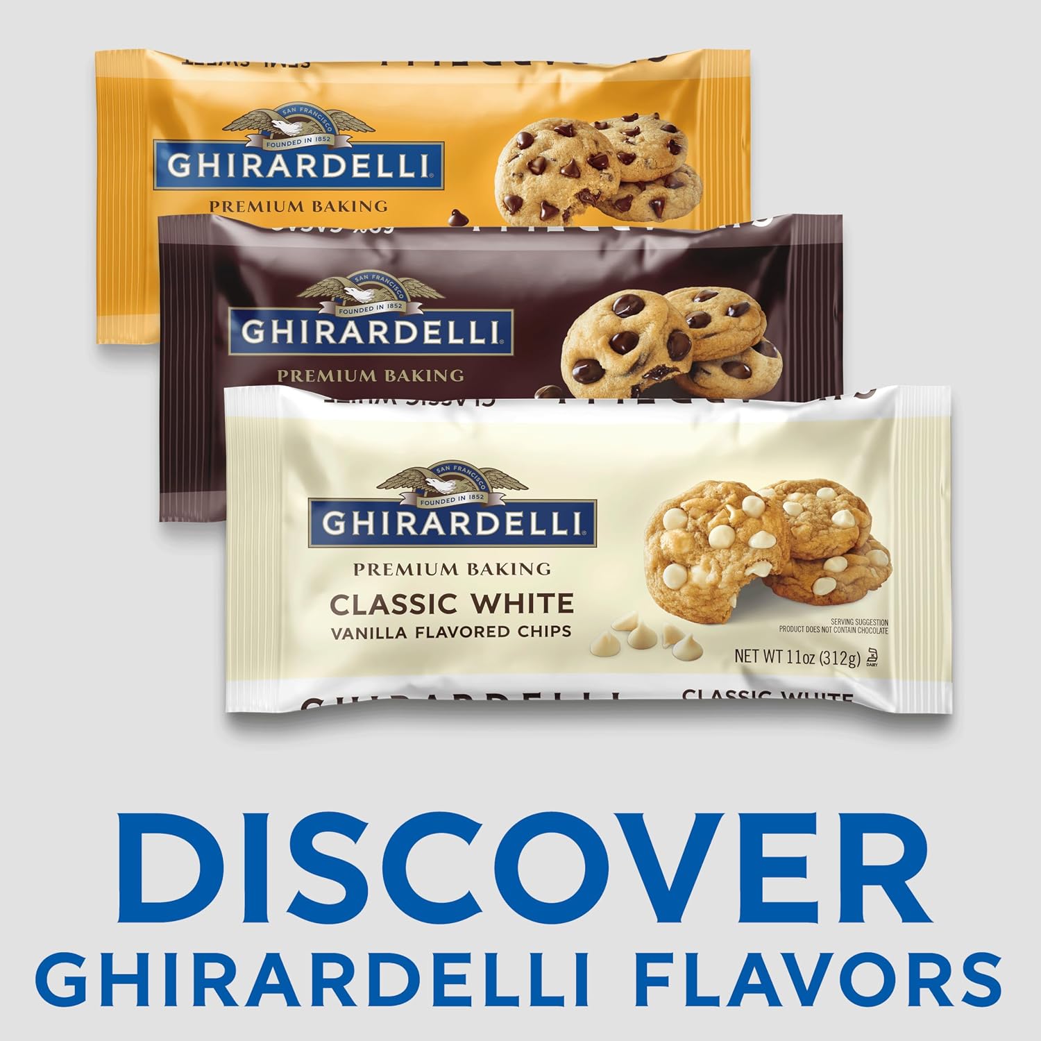 Ghirardelli, Baking Chips Semi Sweet, 12 Ounce