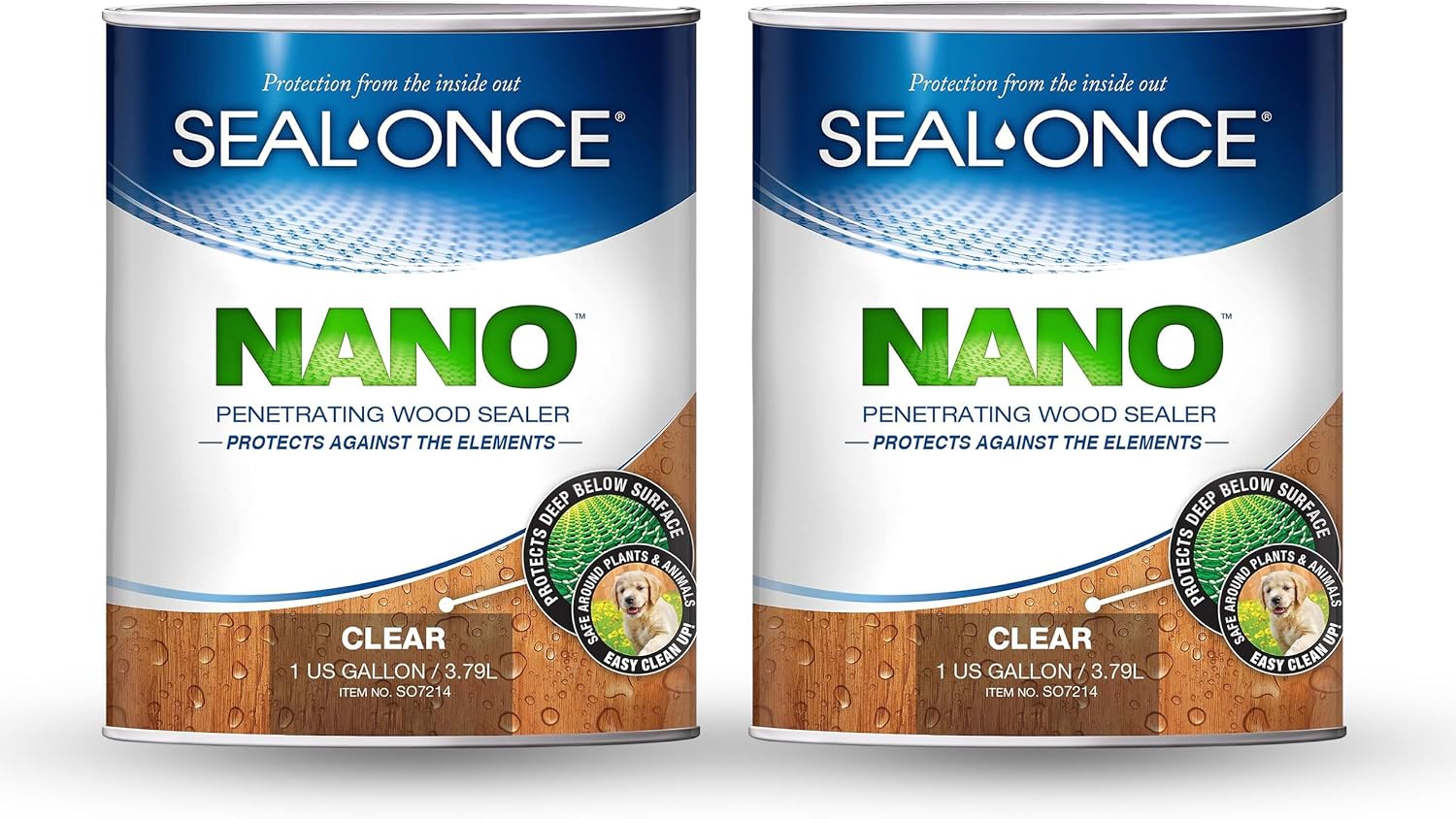 Seal-Once Nano Clear Penetrating Wood Sealer - Premium Waterproof Sealant (Quart)