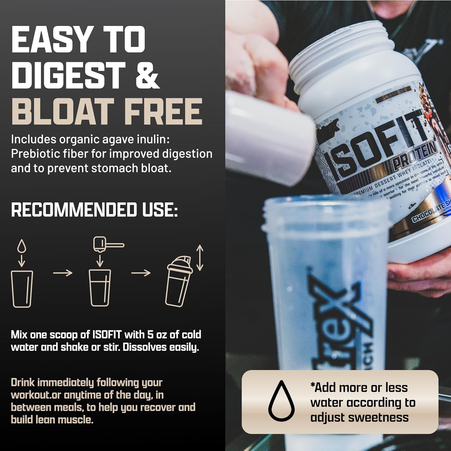 Nutrex Research IsoFit Chocolate Whey Isolate Protein Powder 100% Whey Protein Isolate | Muscle Recovery, Naturally High EAAs | Fast Absorbing, Easy Digestion | (Chocolate Shake 2lbs 30 Servings)