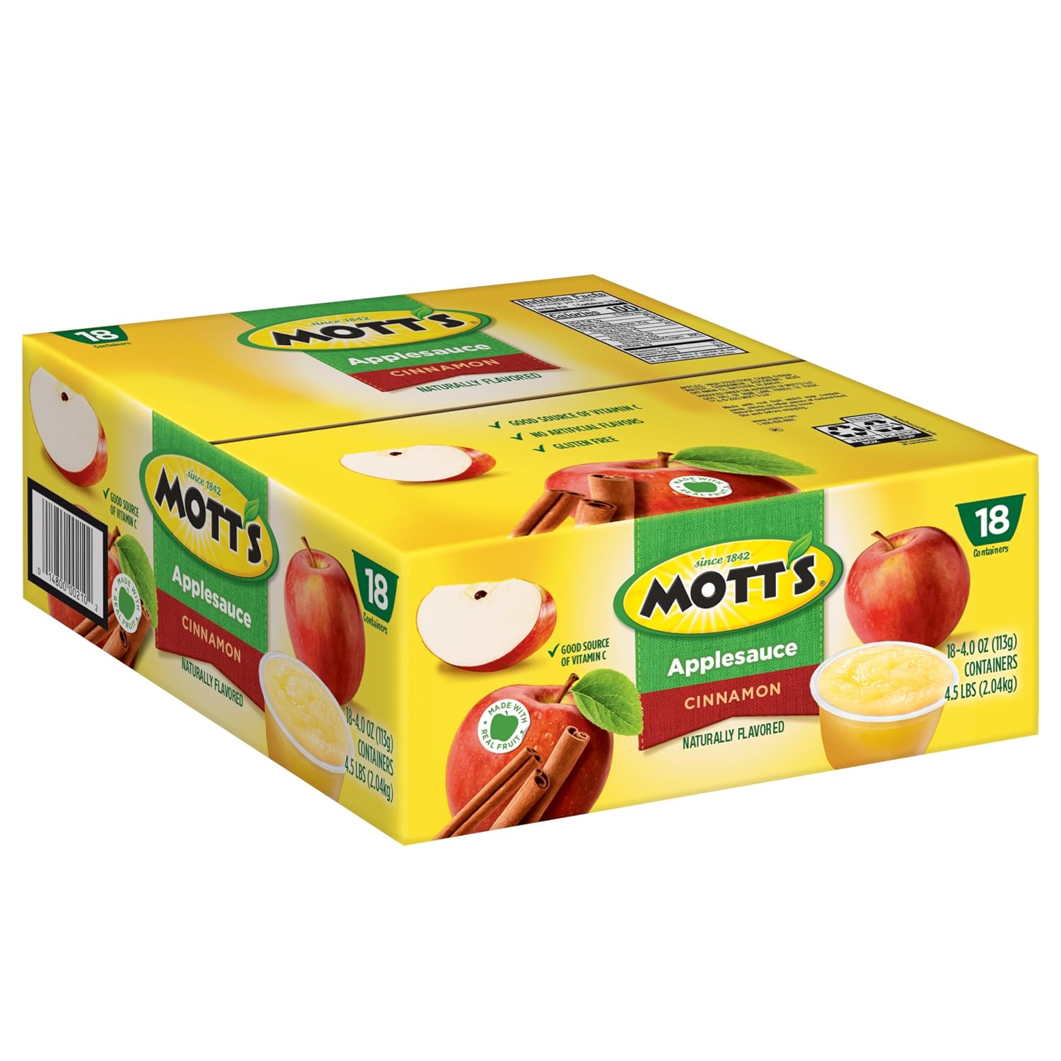 Mott's Applesauce, 4 Oz Cups, 36 Count, No Artificial Flavors, Good Source of Vitamin C, Nutritious Option for The Whole Family