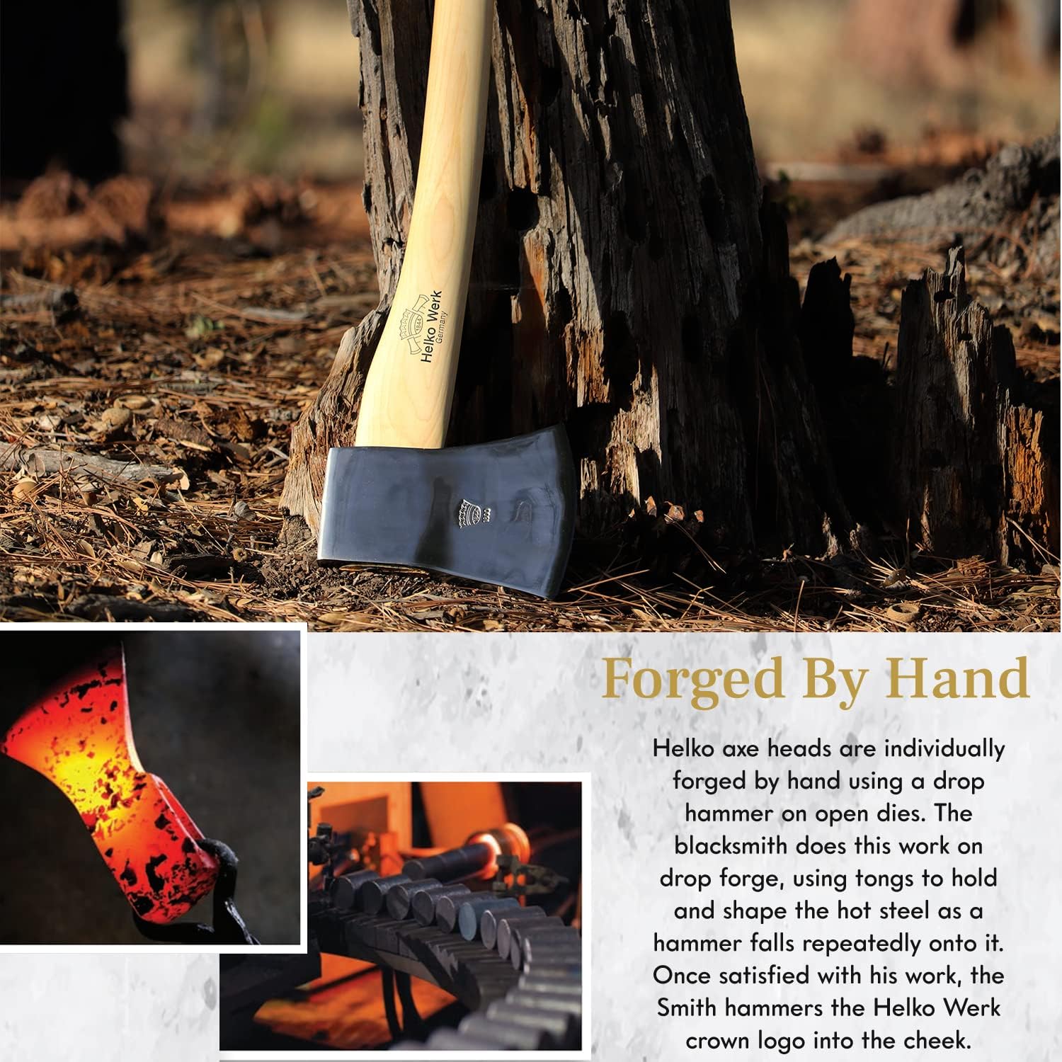 1844 Helko Werk Germany Classic Expedition Felling Axe (10497) | Made in Germany Large Felling Axe for Heavy Duty Felling Trees Cutting Wood and Timber Head 4.5lb, Handle 35 inches