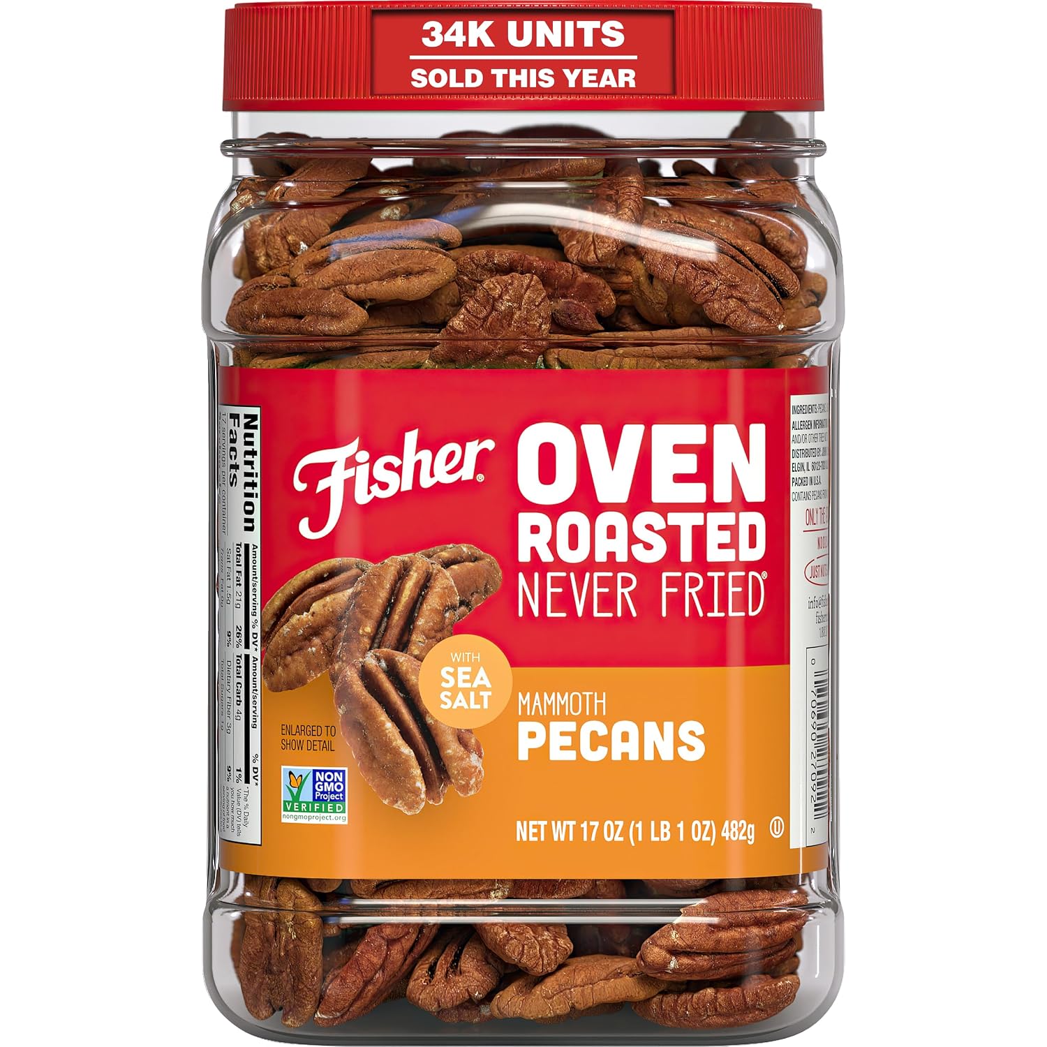 Fisher Oven Roasted Never Fried Deluxe Mixed Nuts, 24 Ounces