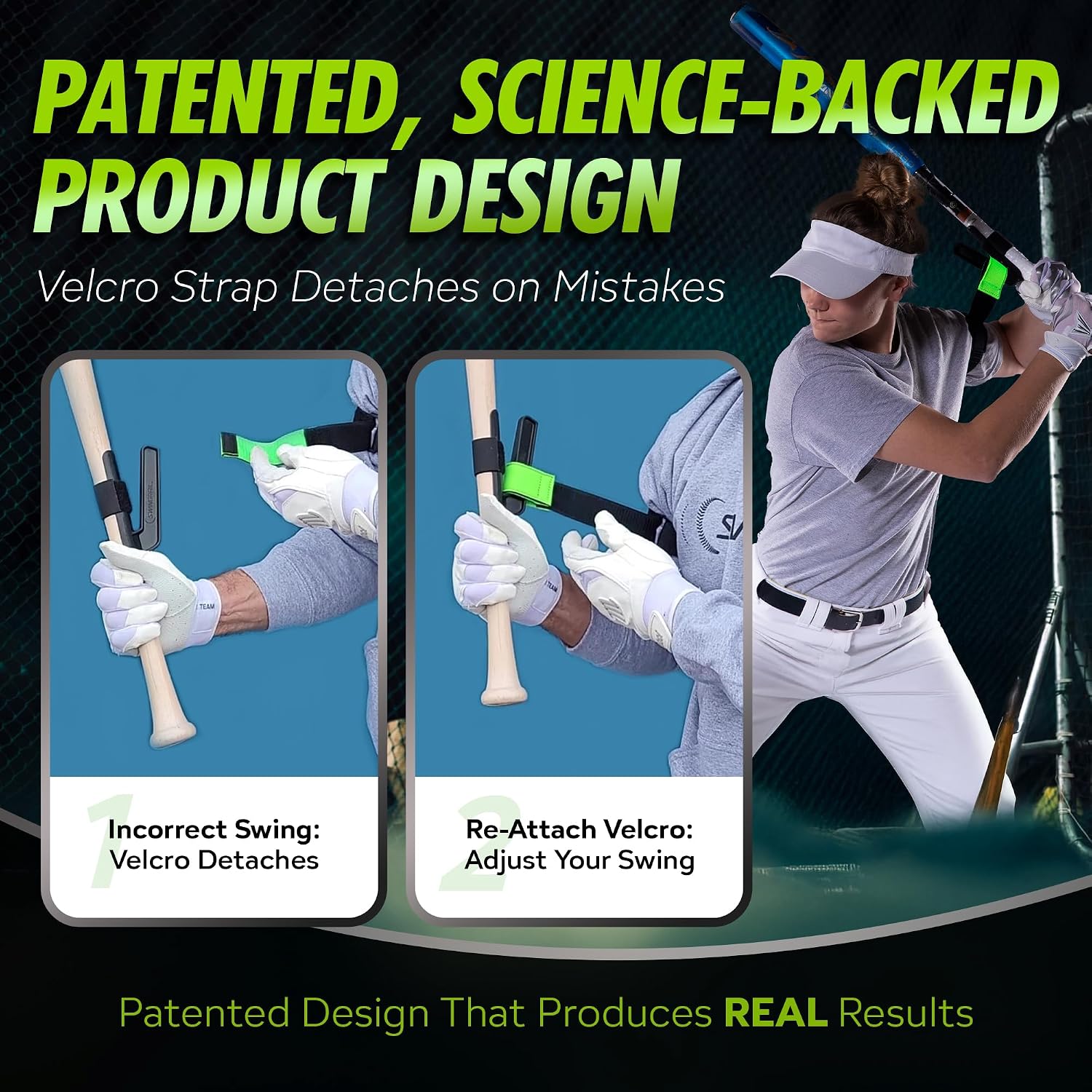 Baseball/Softball Hitting Trainer – Swing Trainer Aid for Batting & Hitting Practice – Baseball Training Equipment to Improve Bat Speed