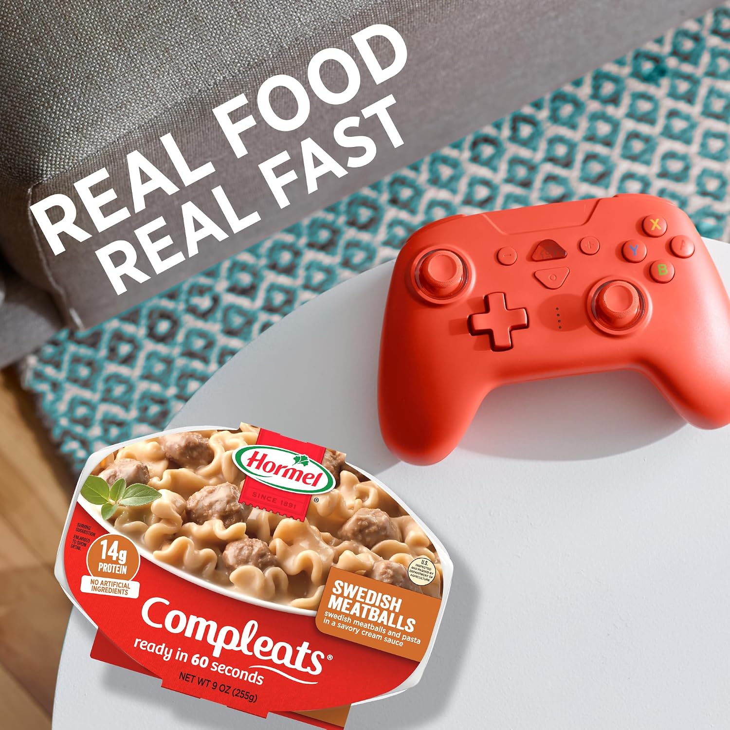 HORMEL COMPLEATS Meatloaf & Gravy With Mashed Potatoes, 9 oz. (6 Pack) | Heat and Eat, Microwave Meals, Prepared Foods