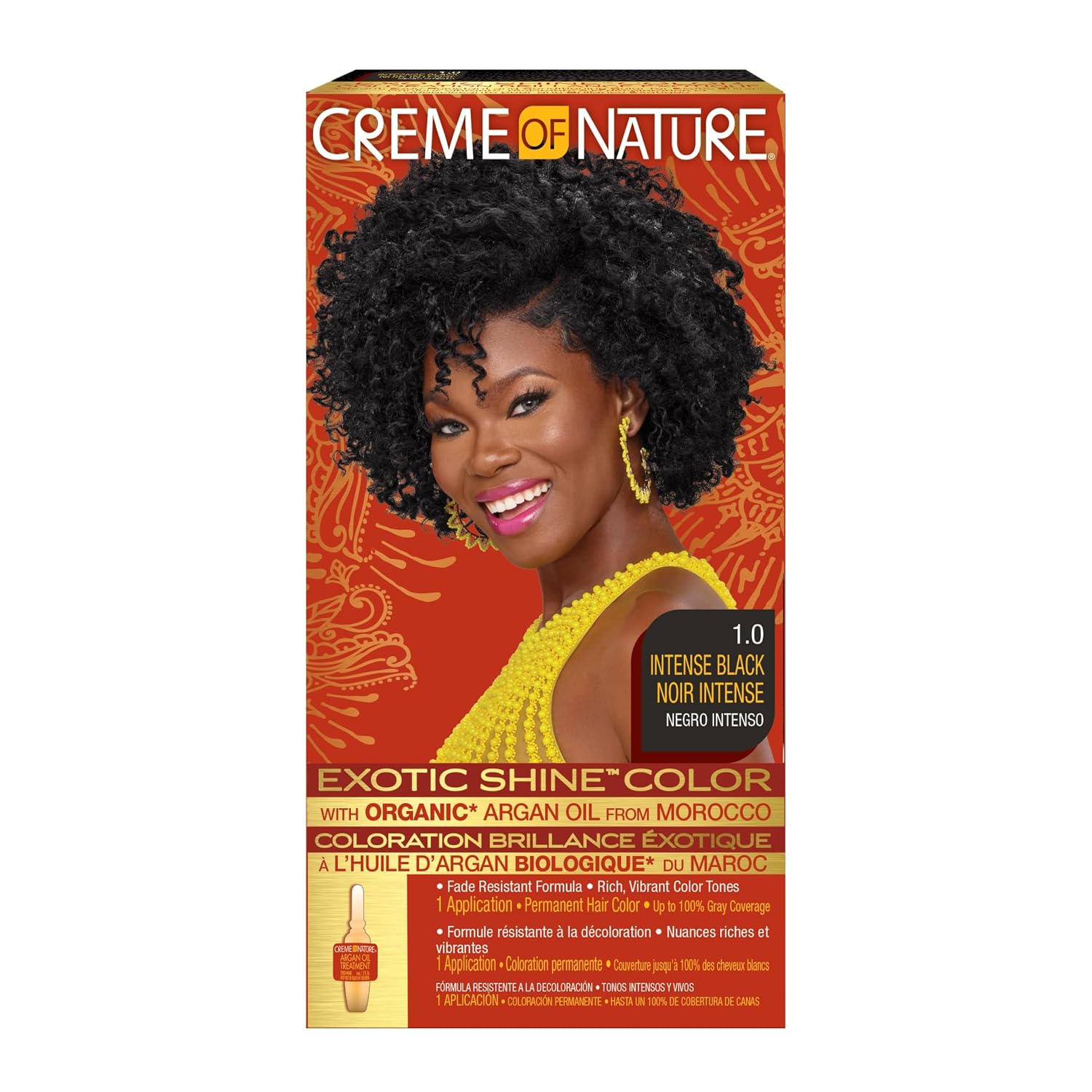 Creme of Nature, Exotic Shine Hair Color, 9.2 Light Caramel Brown, with Argan Oil from Morocco, 1 Application
