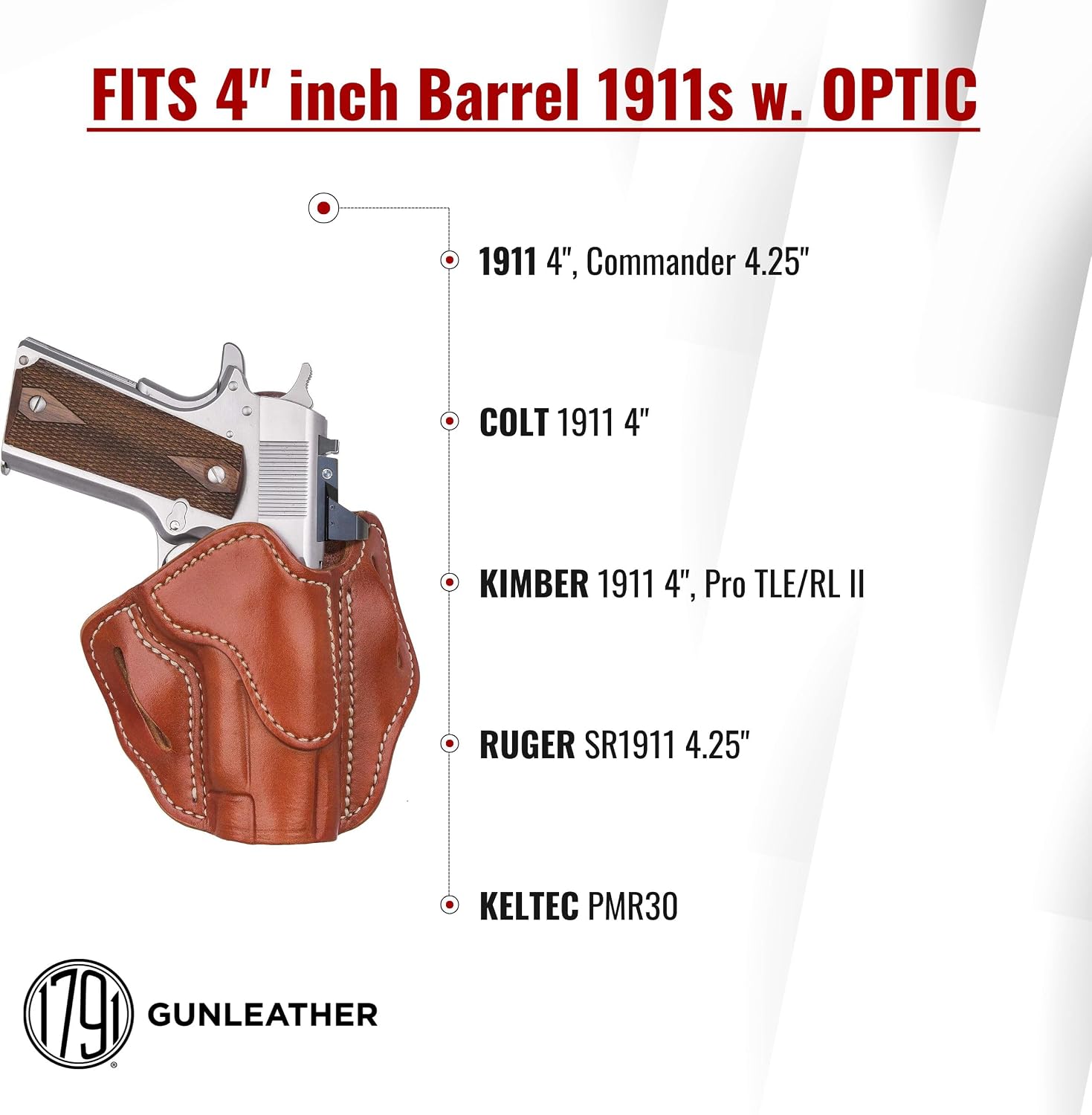 1791 Optic Ready Holster Fits 4-inch 1911 Commander & 1911 Officer Models