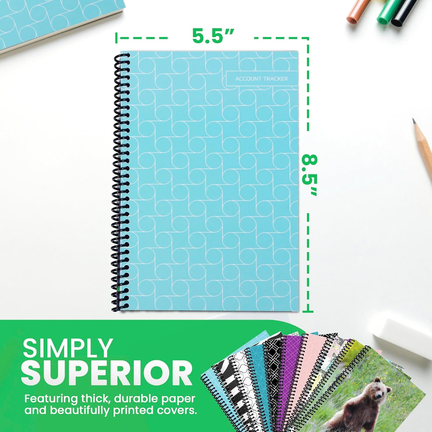 The Superior Register's Premium Check Book Register & Debit Card Ledger Notebook - Checking Account Register, Business Ledger, Cash Log & Expense Tracker - Standard Edition - 1 Pc, Teal