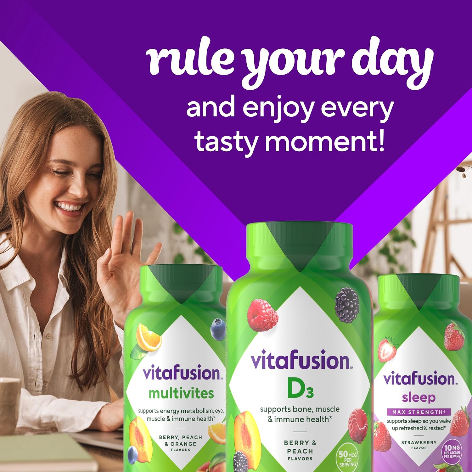 Vitafusion Vitamin D3 Gummies | 50 mcg | 150 Gummy Vitamins