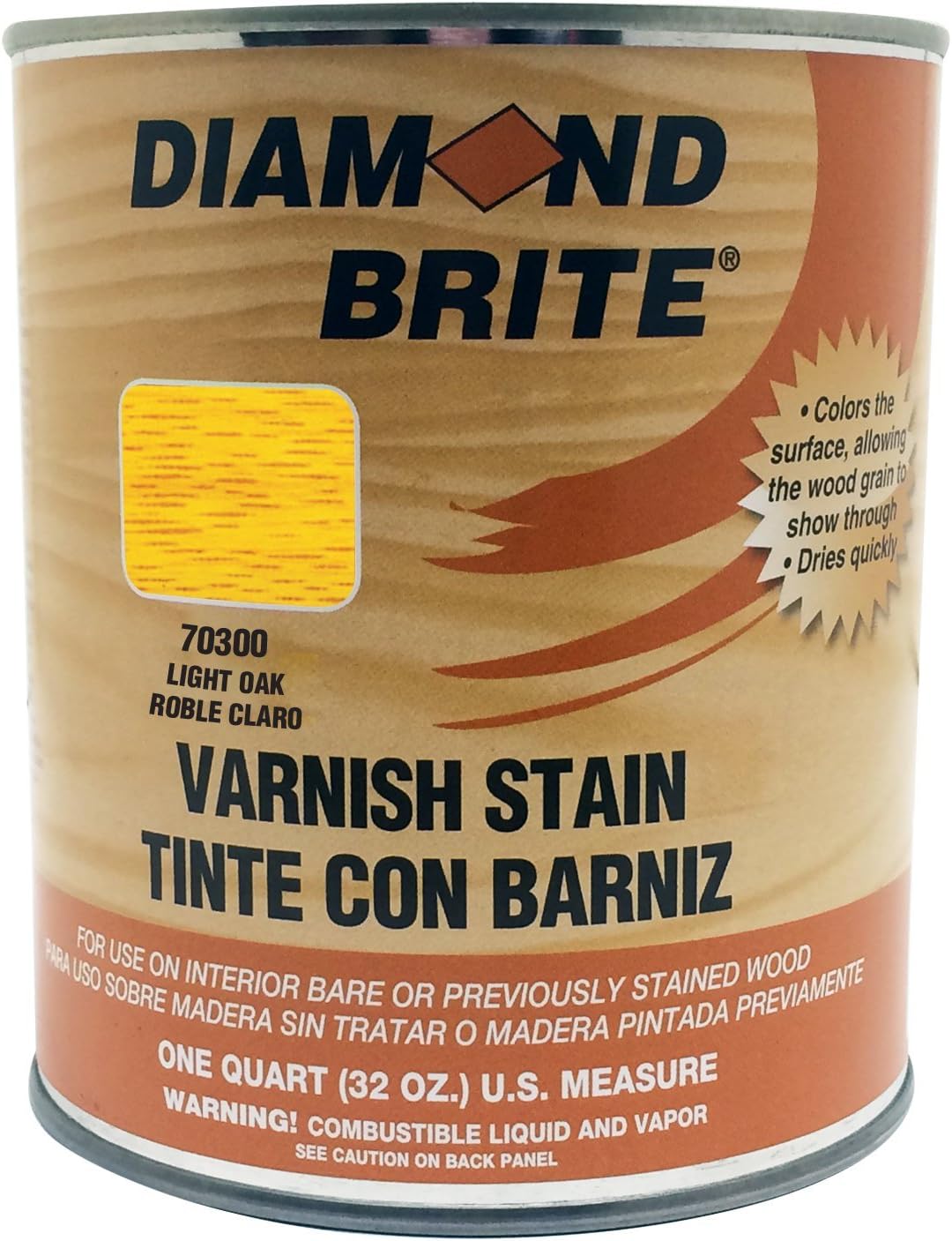 Diamond Brite Interior Varnish Stain, Walnut, 1 Gallon, 70200-1